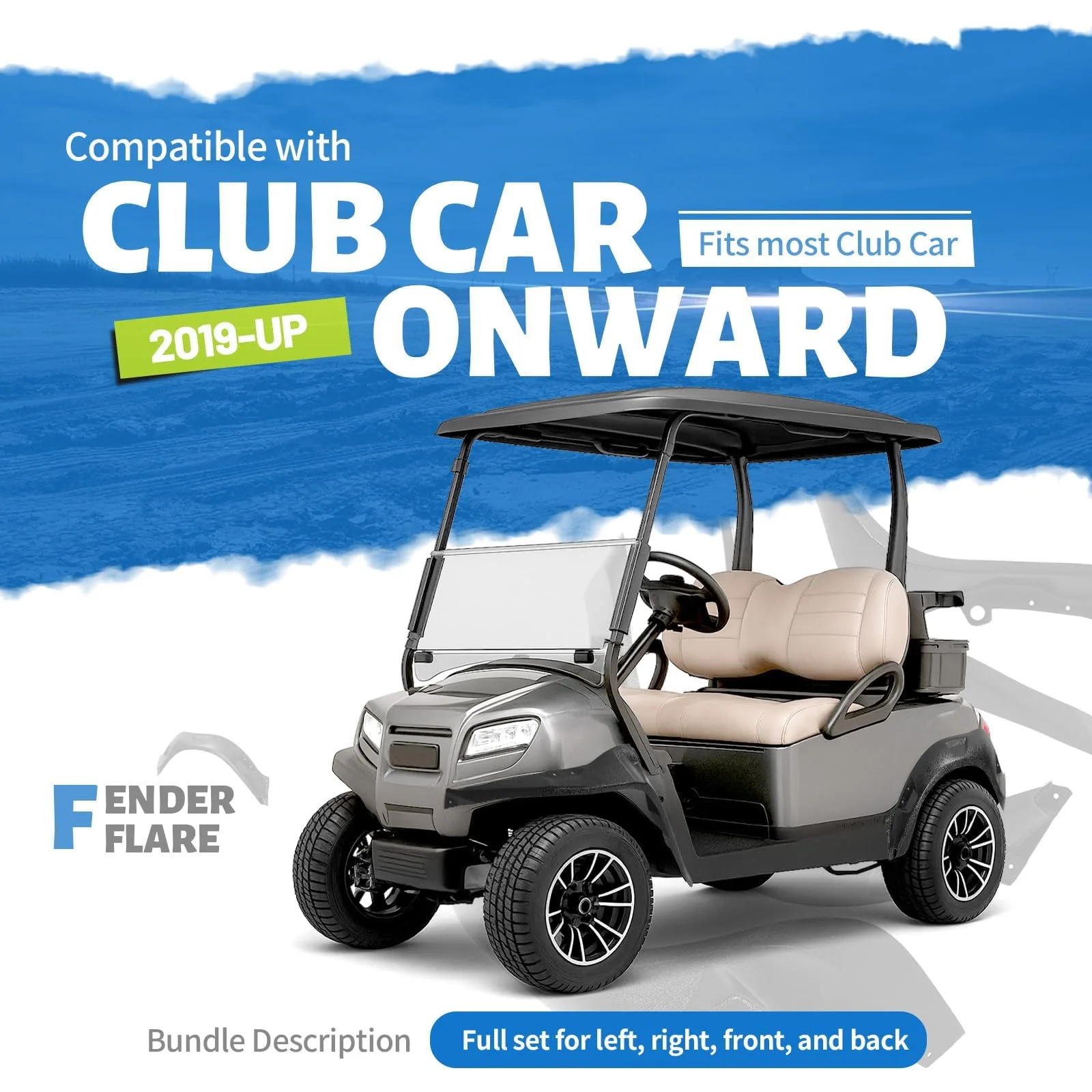 WUTIST Fender Flares for 2019+ Club Car Onward GO-5584 image 2