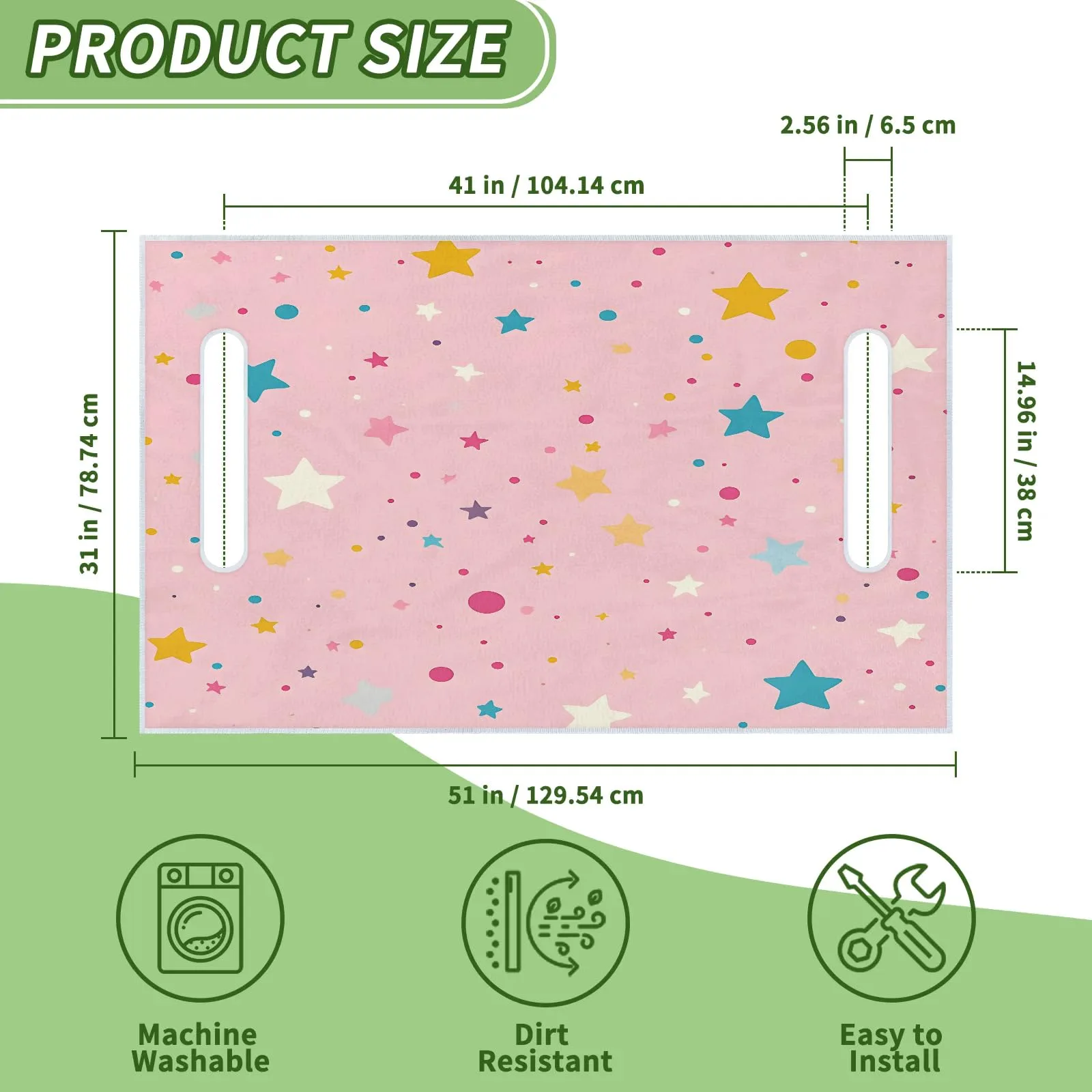 Tiveruda Kawaii Stars Golf Cart Seat Cover, 51 x 31 in image 2