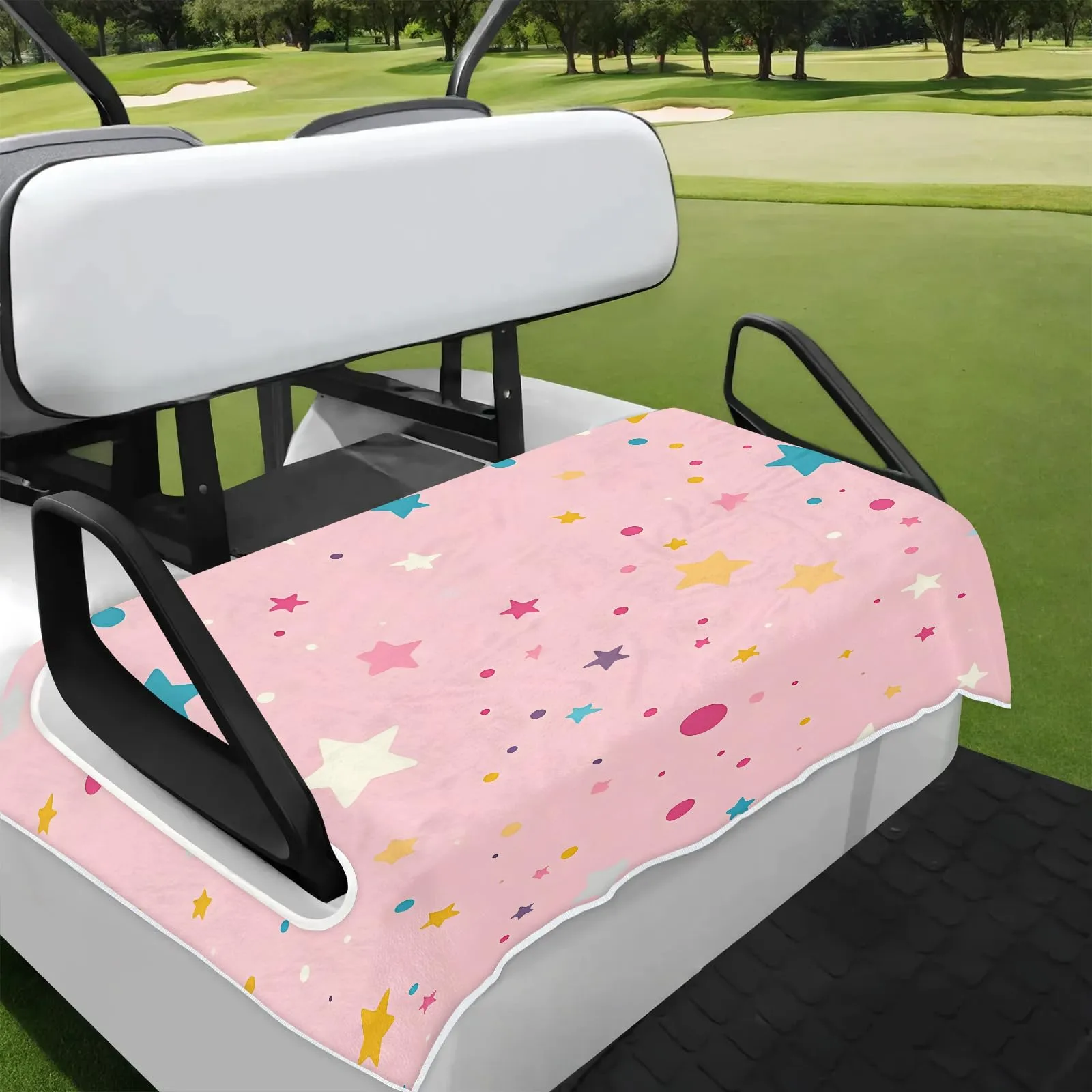 Tiveruda Kawaii Stars Golf Cart Seat Cover, 51 x 31 in