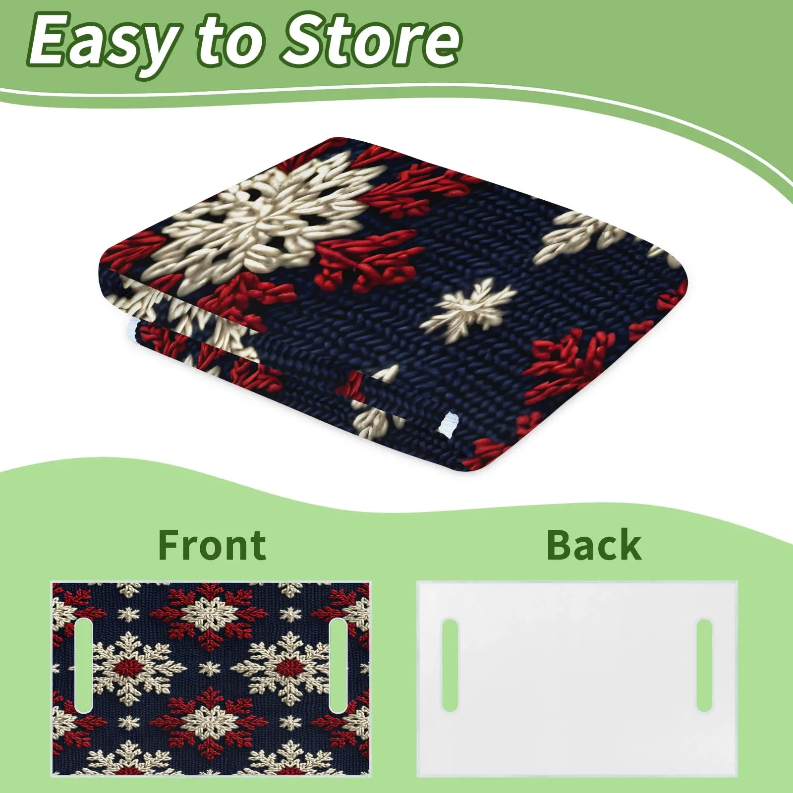 Tiveruda 51" x 31" Retro Christmas Knit Universal 2-Person Golf Cart Seat Cover image 4