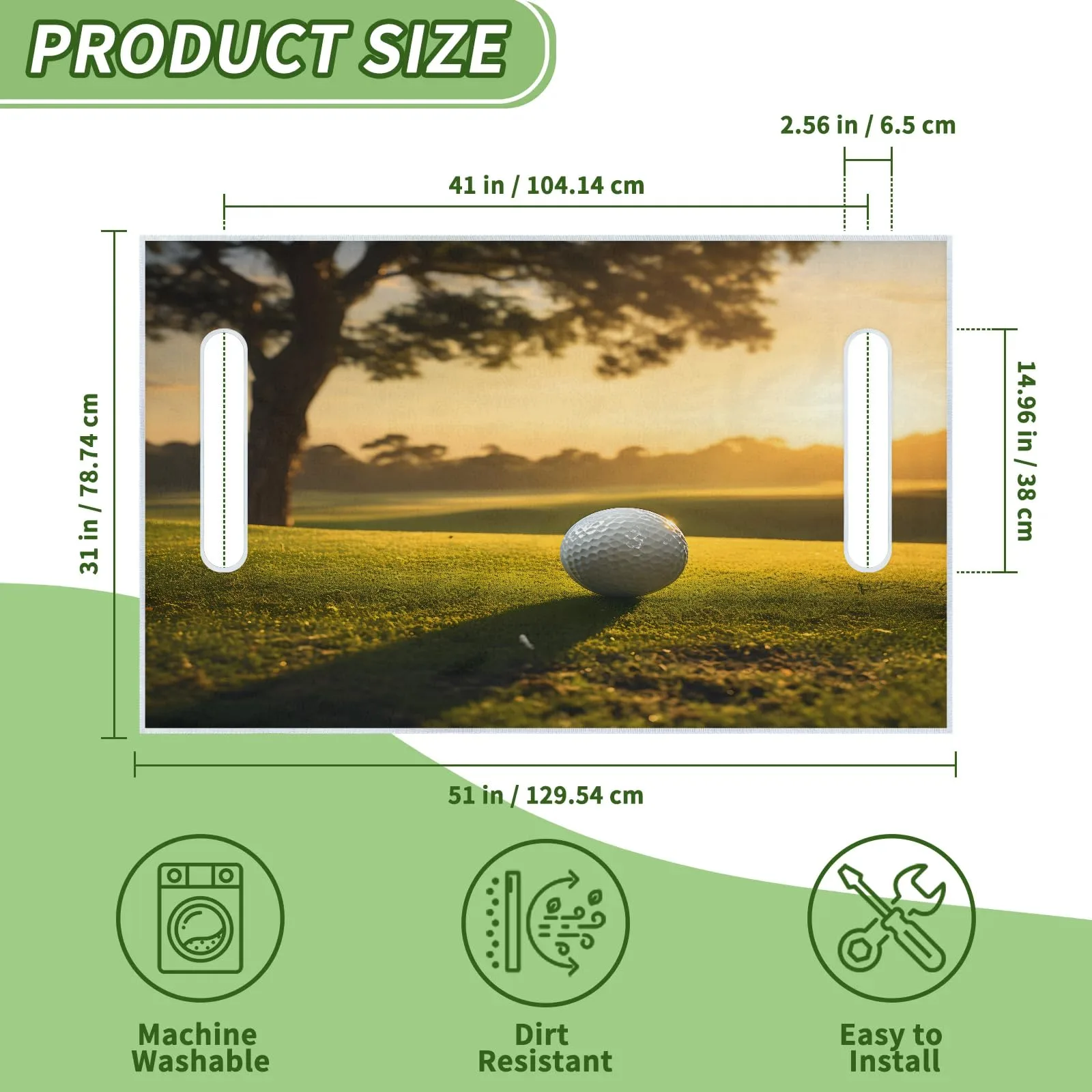 Tiveruda Golf Cart Seat Cover for Double Seats, 51 x 31 in image 2