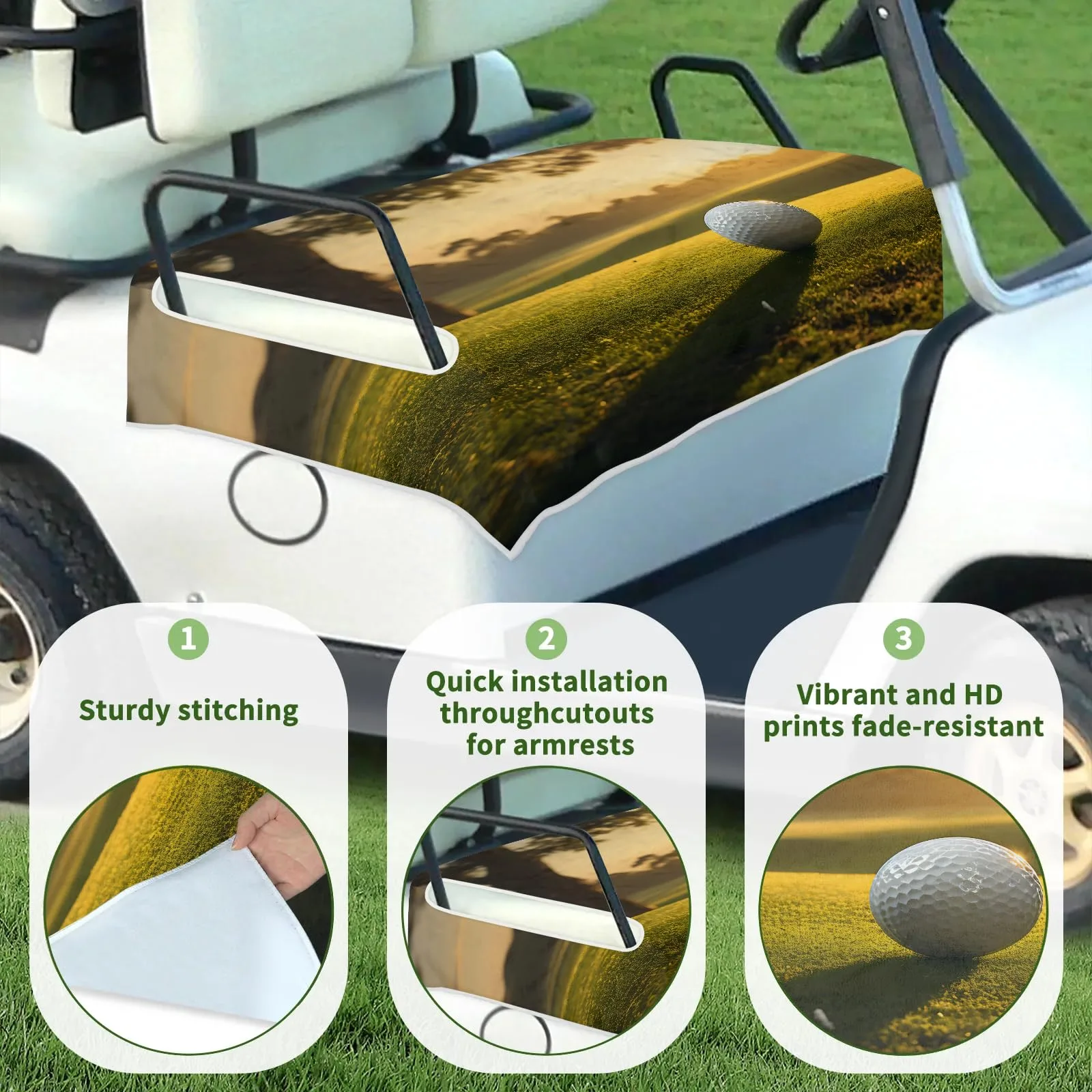 Tiveruda Golf Cart Seat Cover for Double Seats, 51 x 31 in image 3