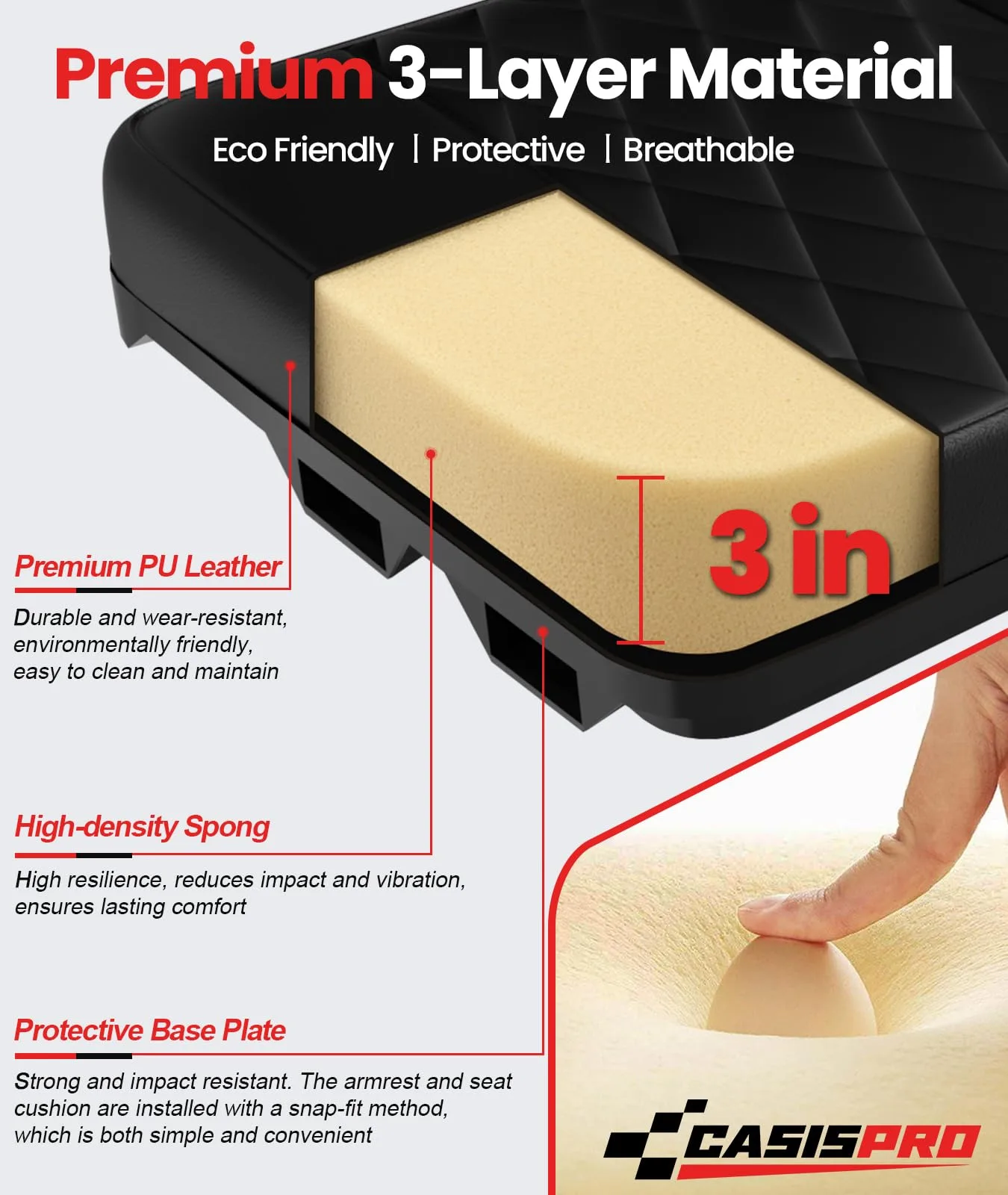 CASISPRO Club Car Precedent Front Seat Cushion 2004-2011 image 3