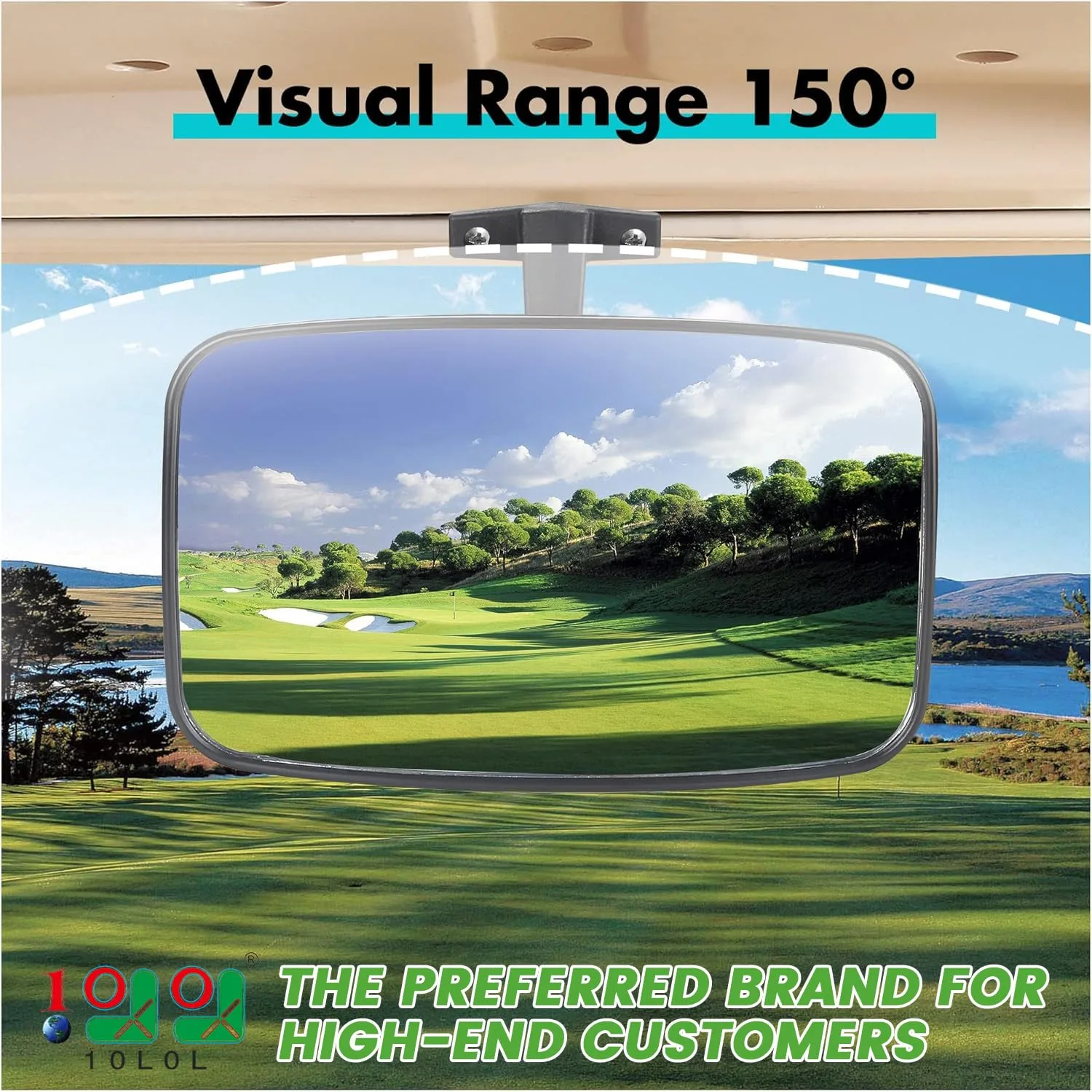 10L0L 8009 Golf Cart Folding Rear View Mirror image 2