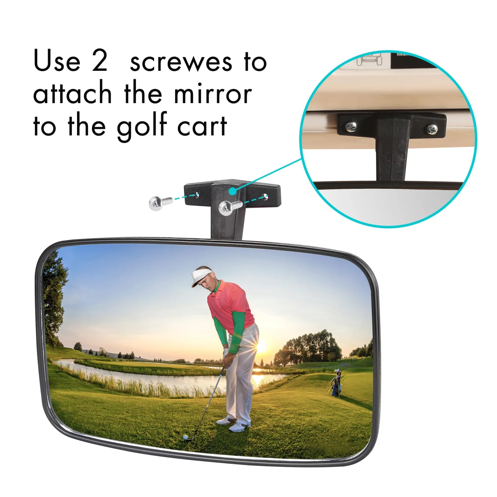 10L0L 8009 Golf Cart Folding Rear View Mirror image 4