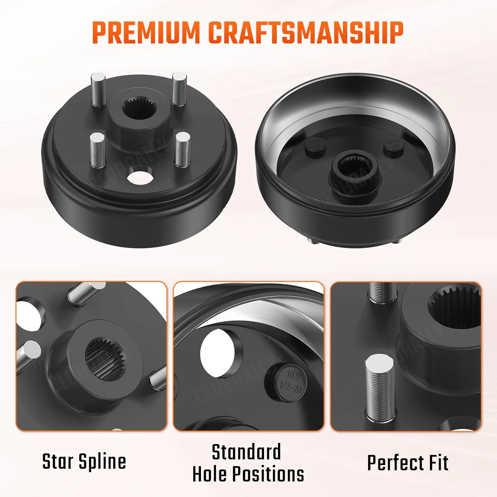 CLUBRALLY Aix-CB-095 Brake Drum Kit for 1991‑Up E‑Z‑GO & 1996‑Up Columbia image 2