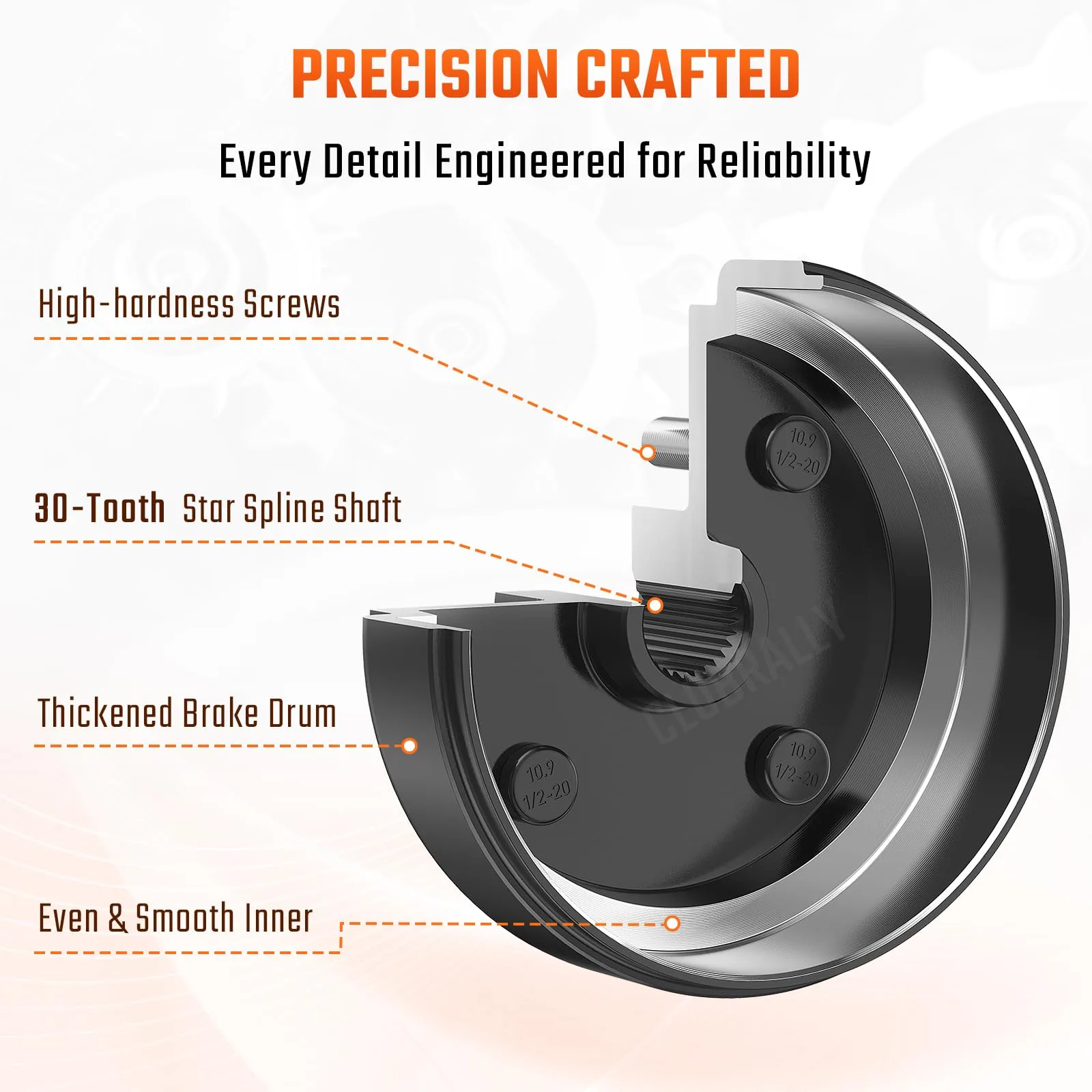 CLUBRALLY Aix-CB-095 Brake Drum Kit for 1991‑Up E‑Z‑GO & 1996‑Up Columbia image 3