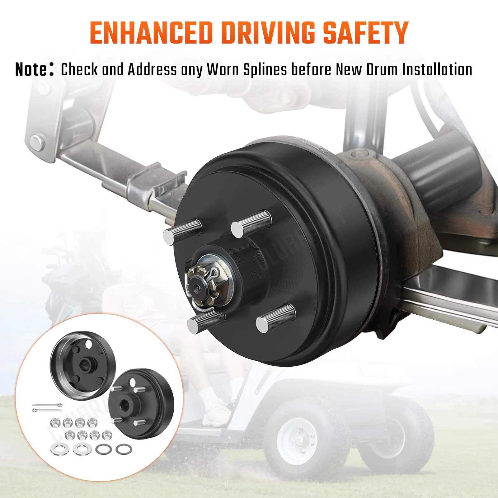 CLUBRALLY Aix-CB-095 Brake Drum Kit for 1991‑Up E‑Z‑GO & 1996‑Up Columbia image 4