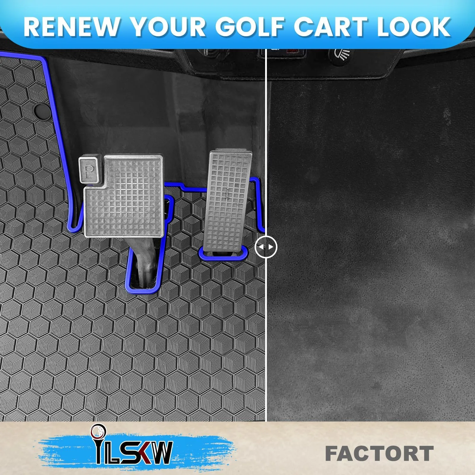 iLSKW Blue Rubber Floor Mat for Yamaha Drive2 Golf Carts image 4