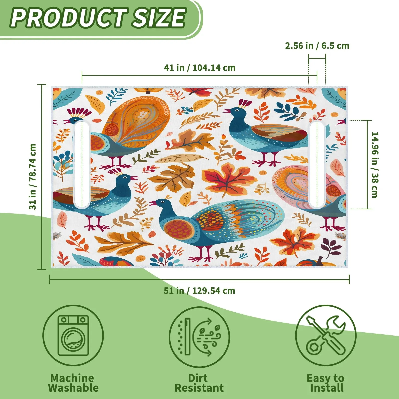 Tiveruda Peacock Golf Cart Seat Cover for Double Seats image 2