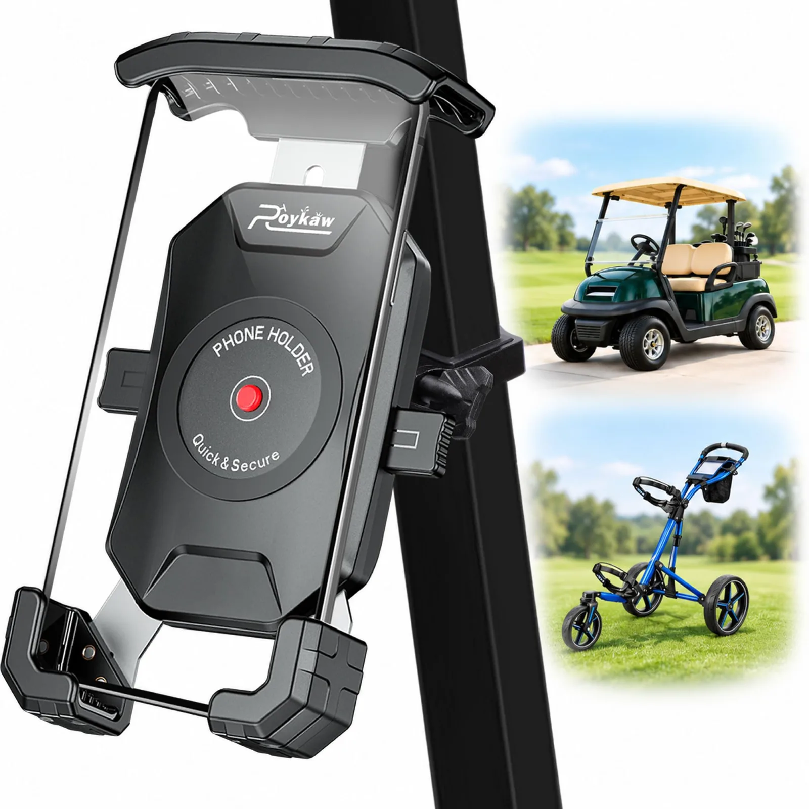 Roykaw G-0746 Golf Cart Phone Holder Mount