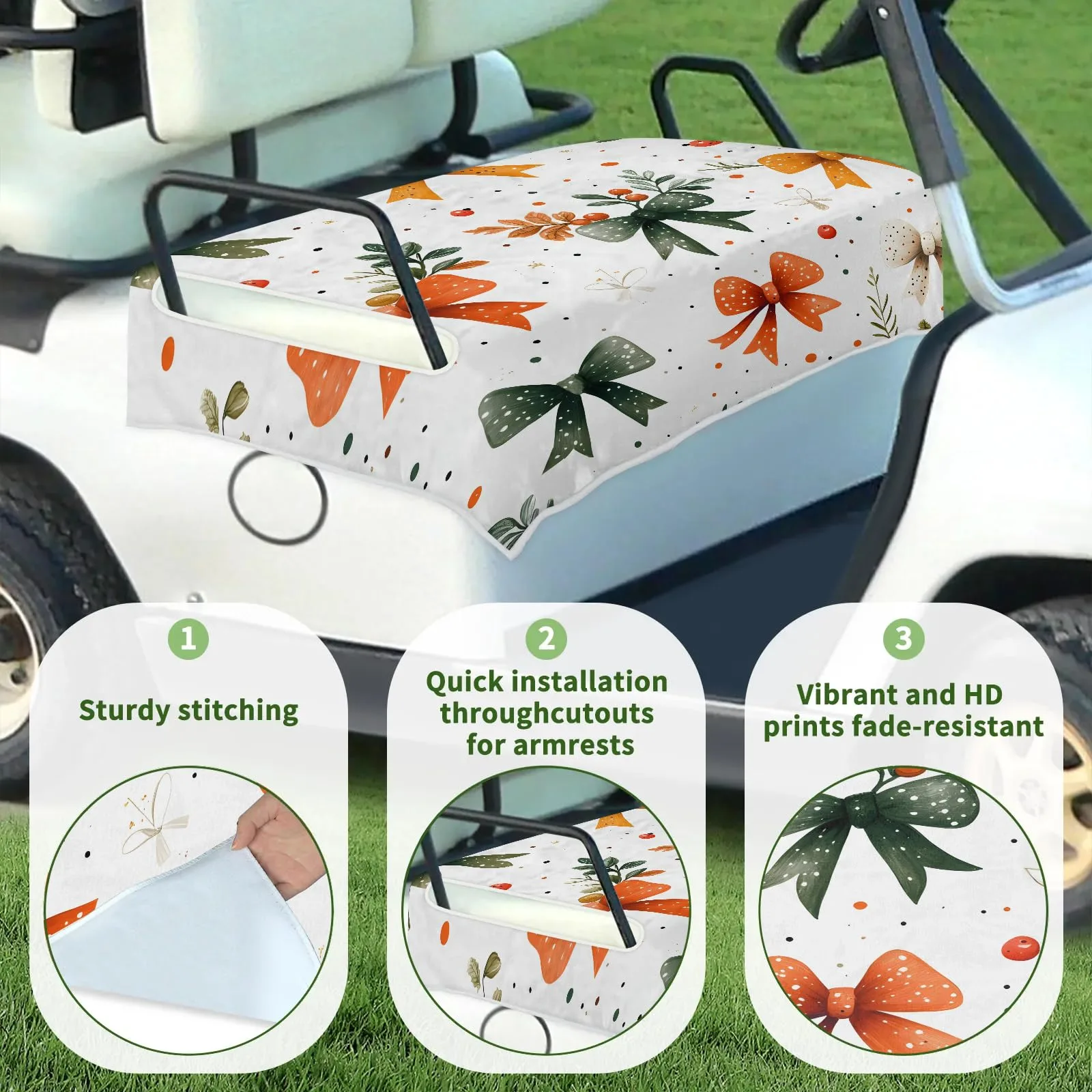 Tiveruda Golf Cart Seat Cover for Double Seats 51 x 31 in image 3