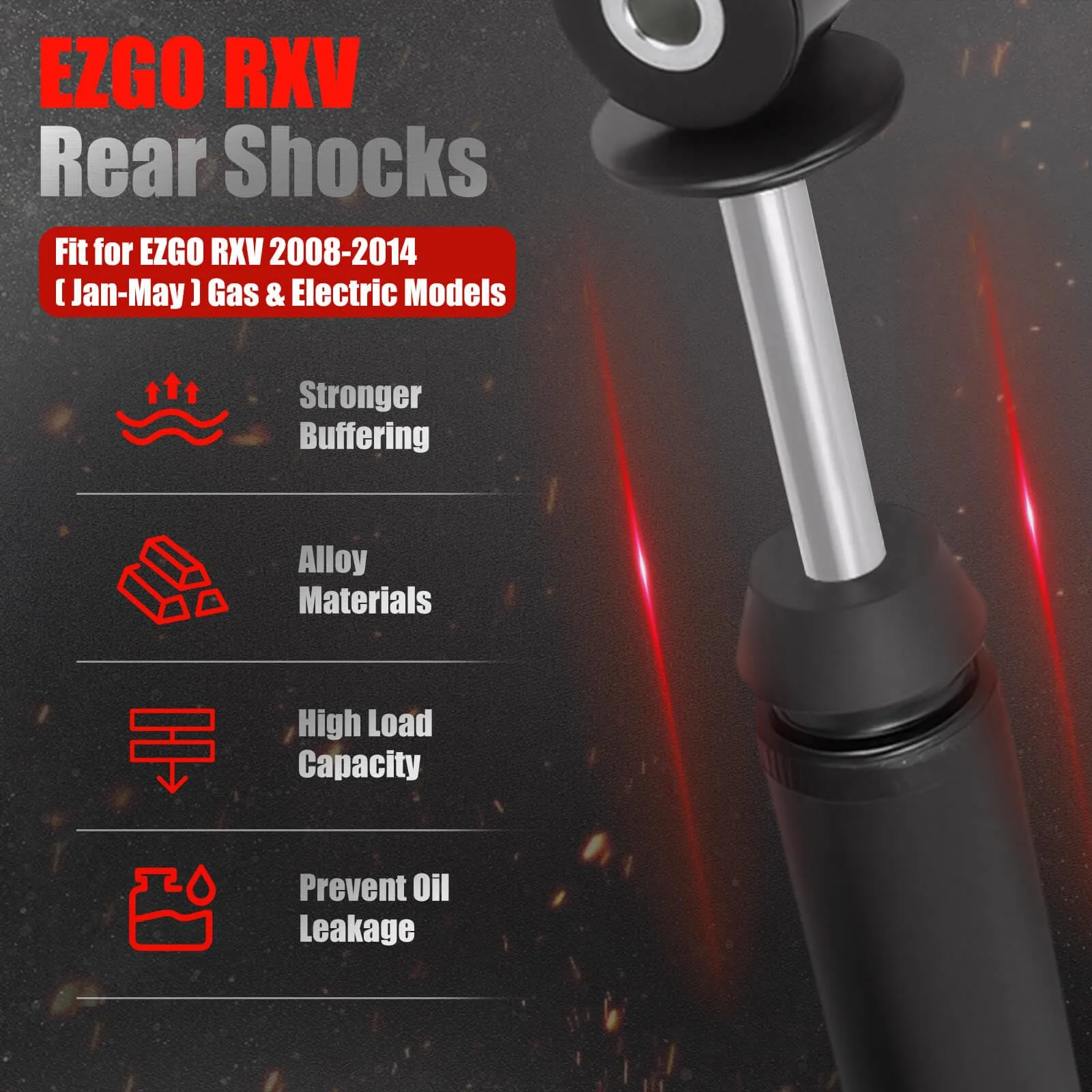 LEAPGOMAX Rear Shocks for EZGO RXV 2008-2014.5 image 2