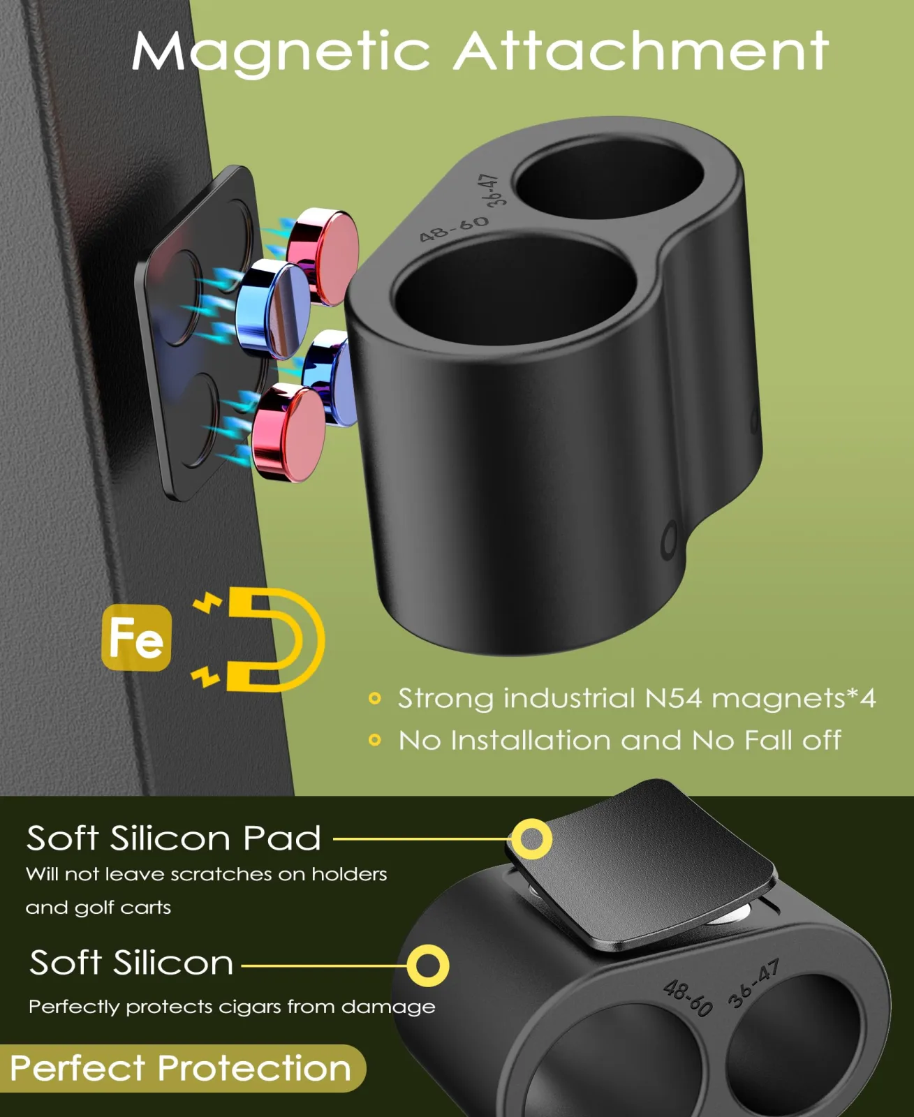 eddyrise Magnetic Dual-Slot Silicone Cigar Holder — DCH2-Sili image 2