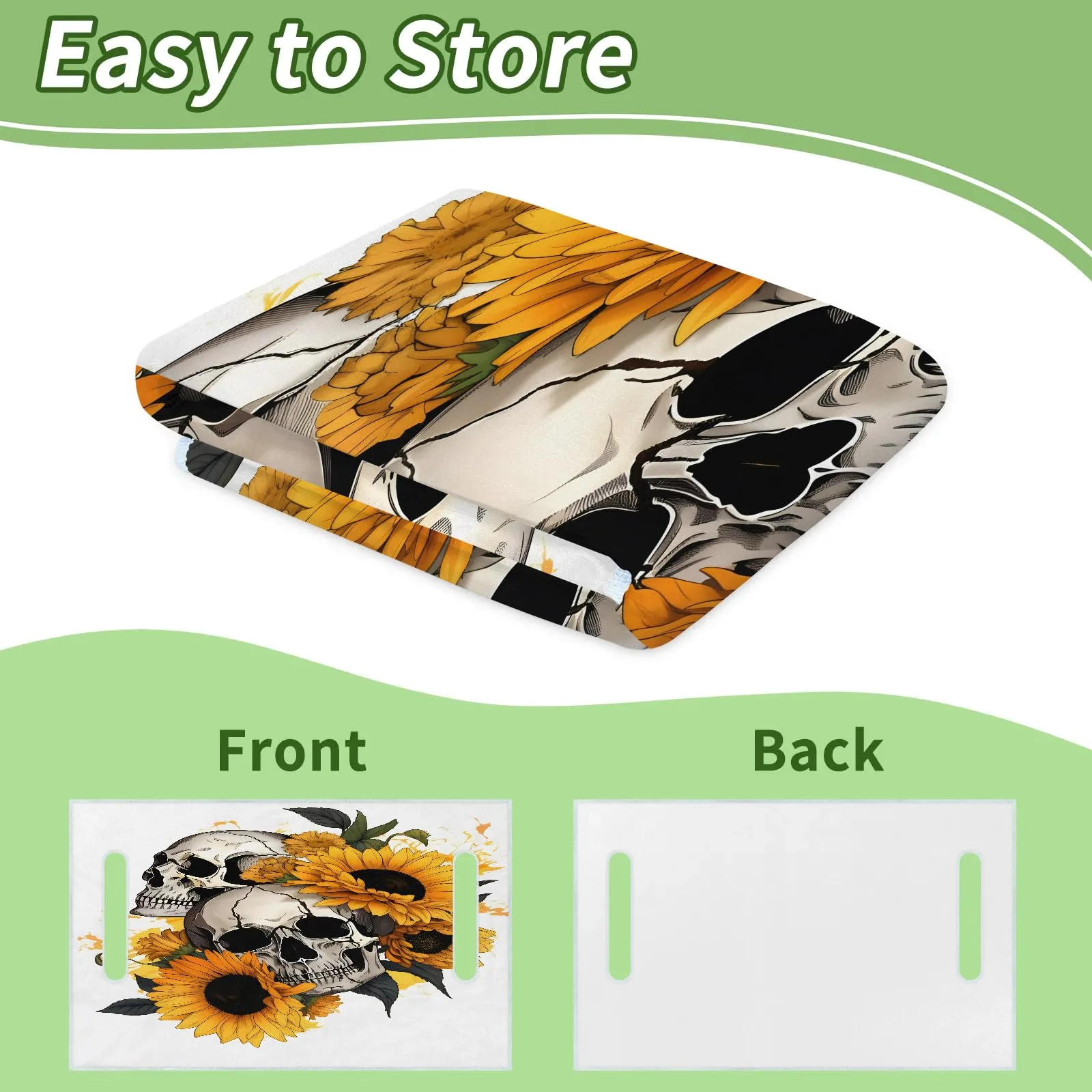 Tiveruda Sunflower Skull Golf Cart Seat Cover, 51 x 31 in image 4