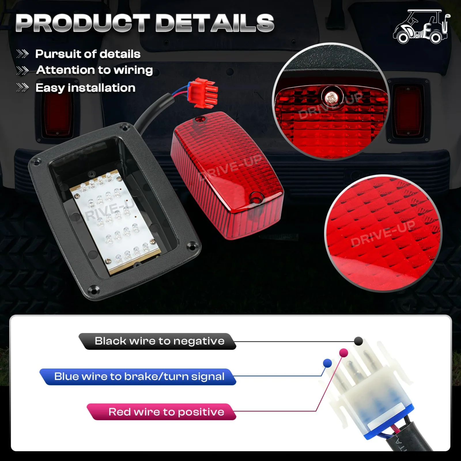 DRIVE UP LED Tail Light Kit for Club Car DS & Yamaha G-Series DU00280 image 3
