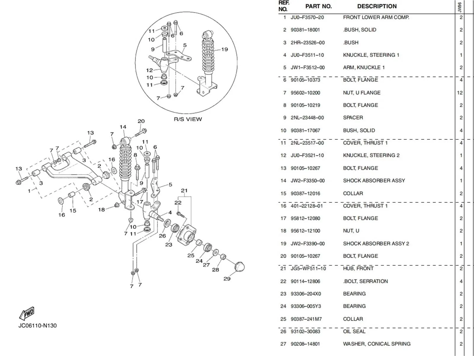 QIJUQKXI Front Lower Arm Bushing Kit for G22 & G29 Control Arms image 4
