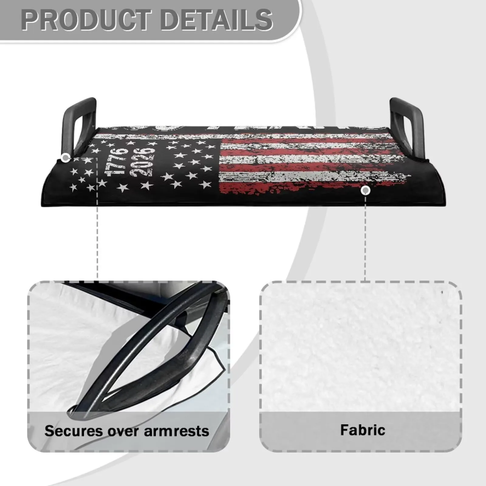 Tomeusey Patriotic Golf Cart Seat Cover for 2-Seat Carts image 4
