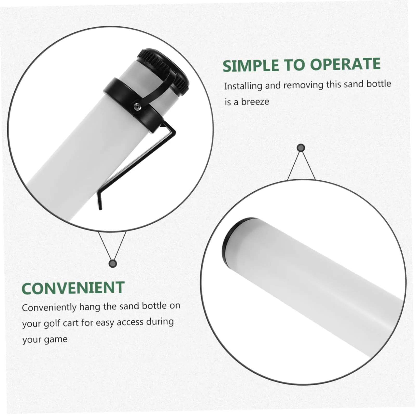 Zerodeko White Plastic Golf Cart Sand Bottle image 3