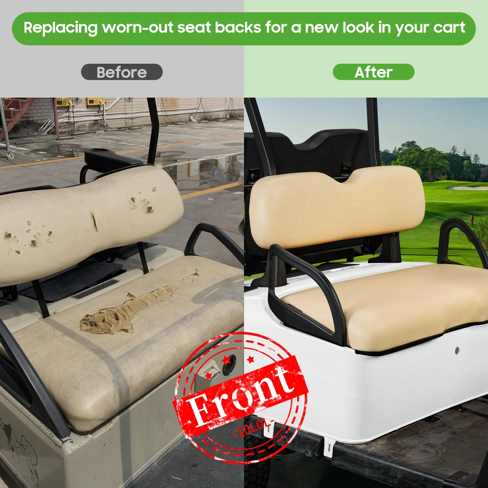 10L0L Front Seat Assembly for E-Z-GO RXV Golf Carts image 3