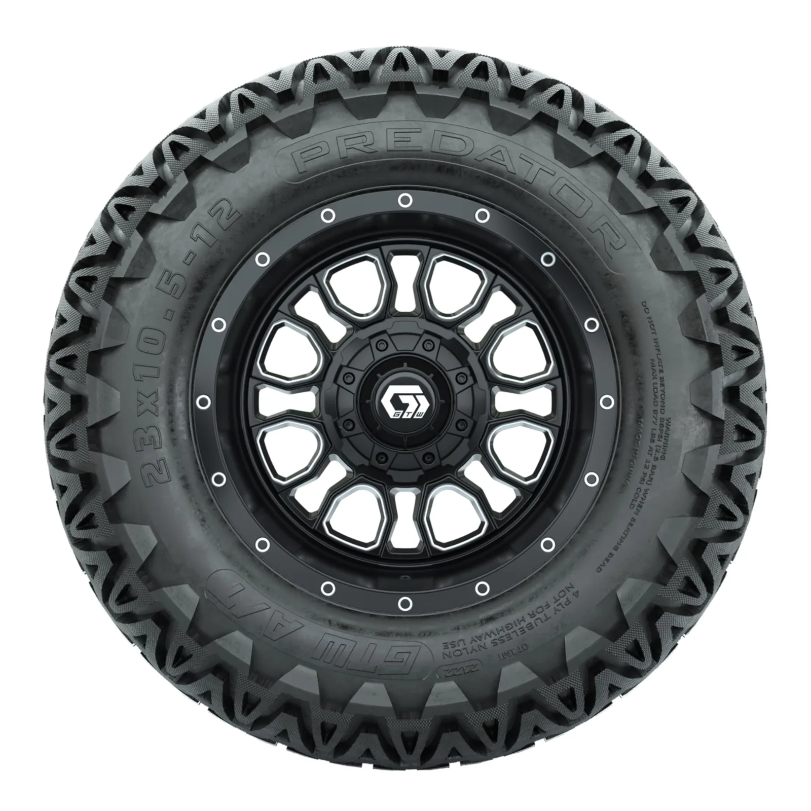GTW A19-806 12-Inch Golf Cart Wheels and Tires Set image 3