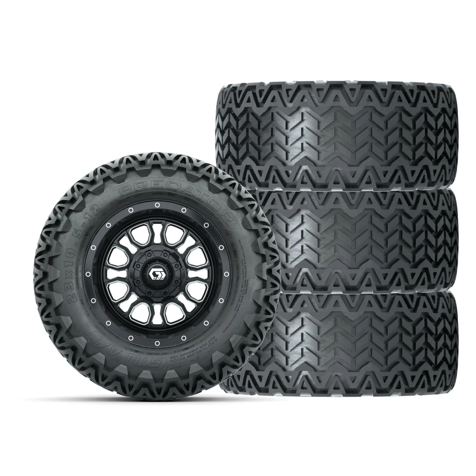 GTW A19-806 12-Inch Golf Cart Wheels and Tires Set