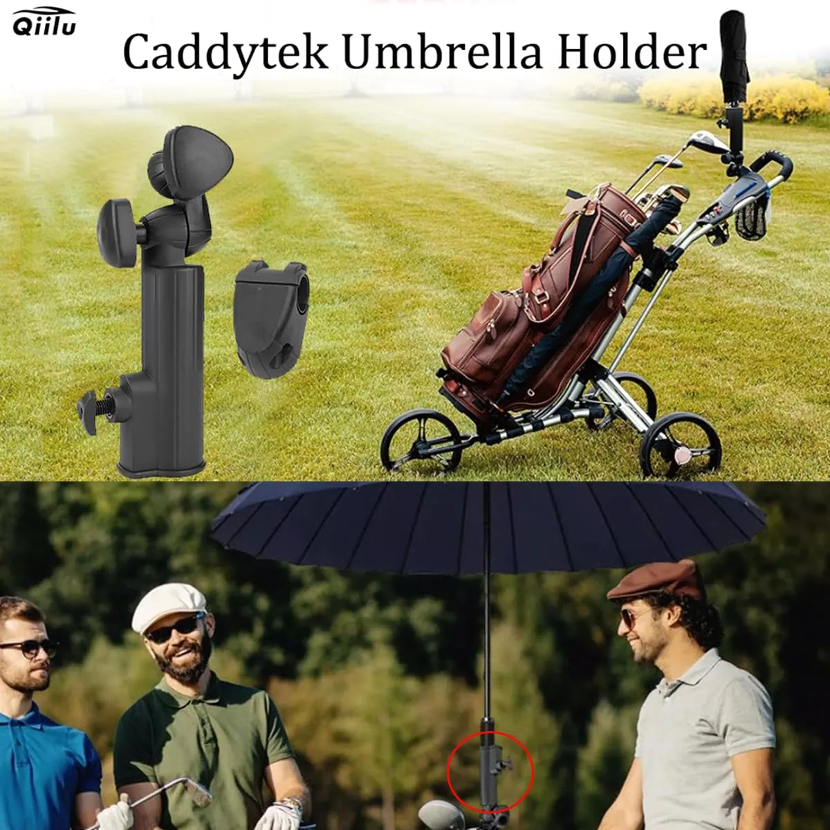 Qiilu Golf Push Cart Umbrella Holder Qiilunofk19gpu8 image 2