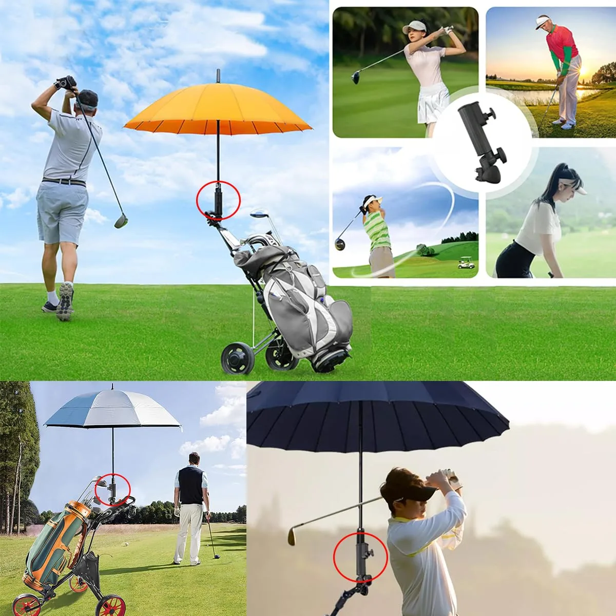 Qiilu Golf Push Cart Umbrella Holder Qiilunofk19gpu8 image 3