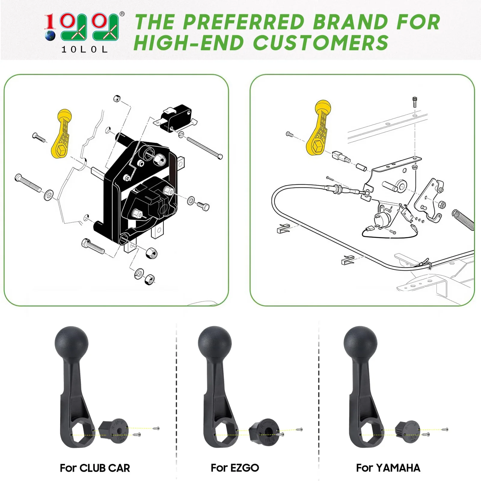 10L0L FRP35205 Golf Cart Forward/Reverse Shifter Handle image 2