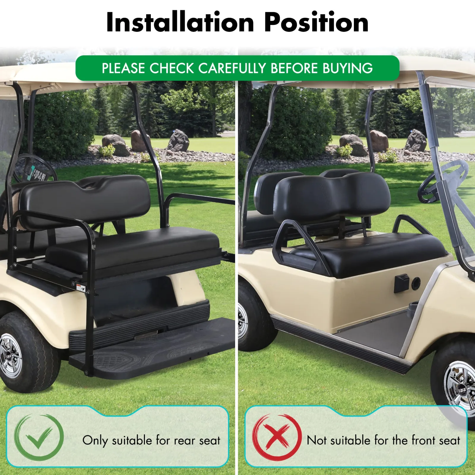 10L0L Y266-B02 Rear Golf Cart Seat Cushions image 3