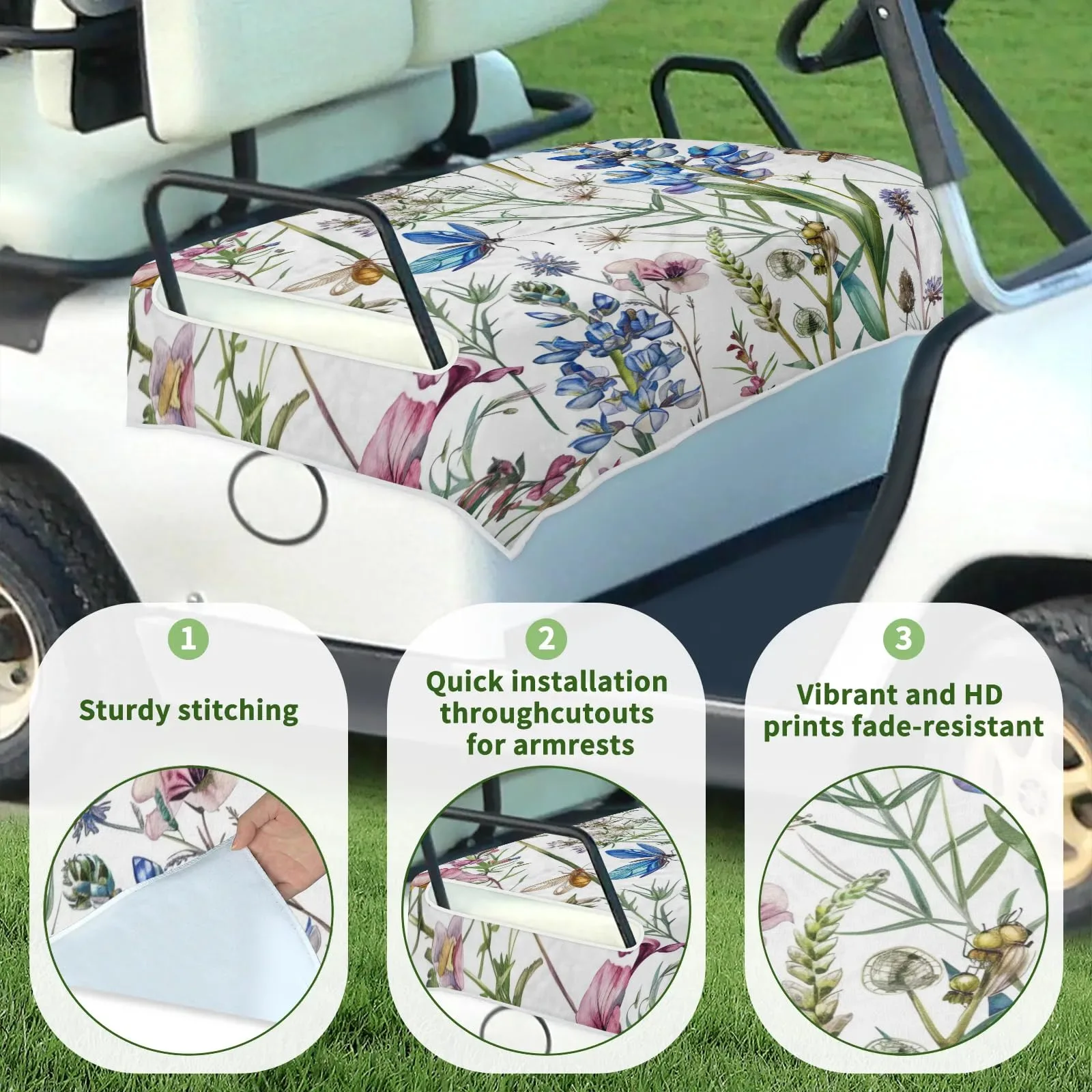 Tiveruda Golf Cart Seat Cover for Double Seats, 51 x 31 in image 3