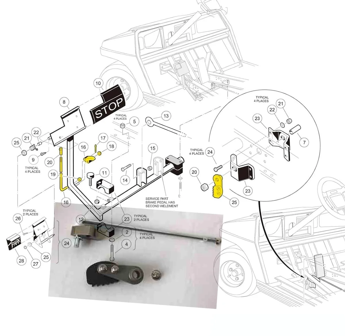 Dr.Acces Park Brake Latch Kit for Club Car DS and Carryall image 3