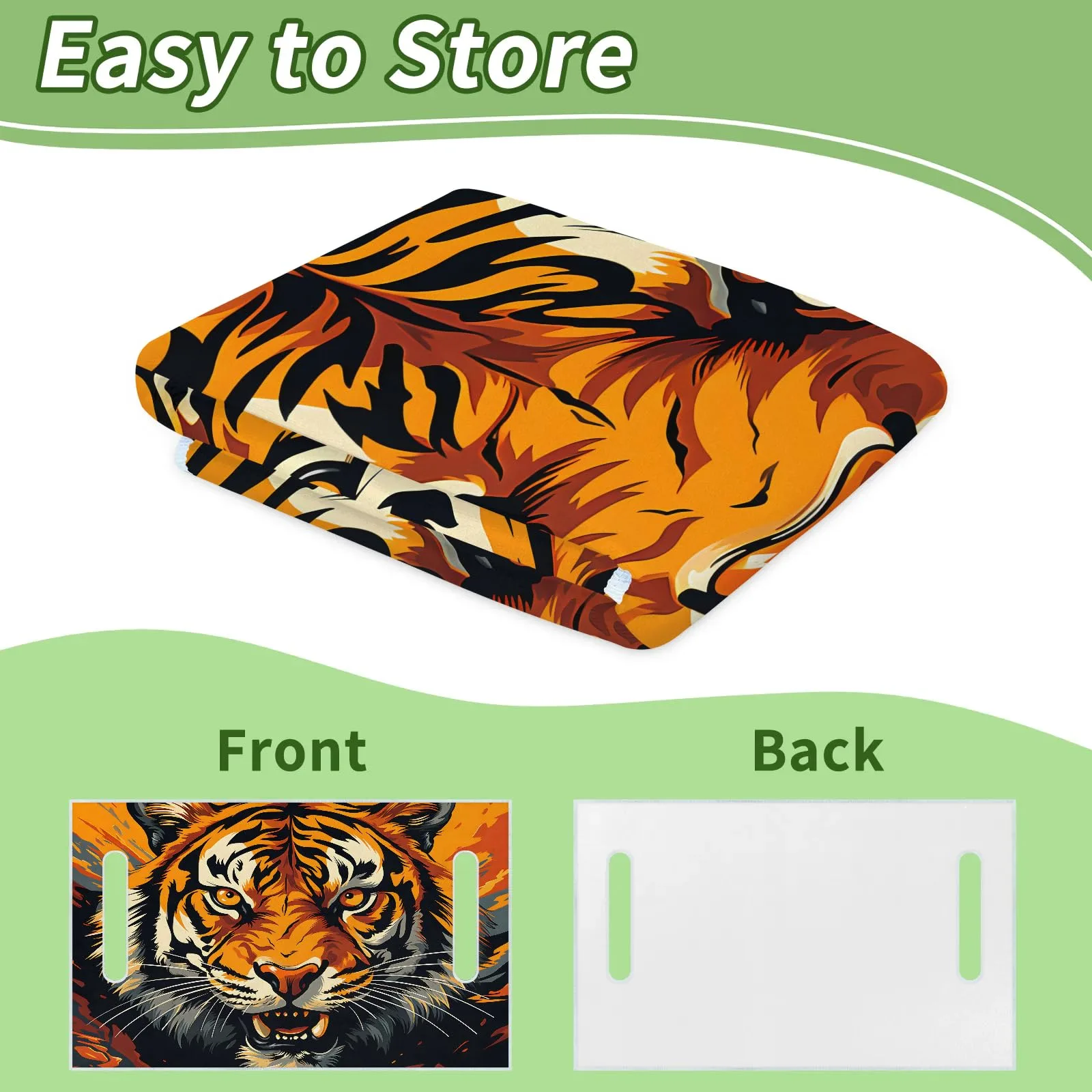Tiveruda Cool Tiger Face Universal Golf Cart Seat Cover 51" x 31" image 4
