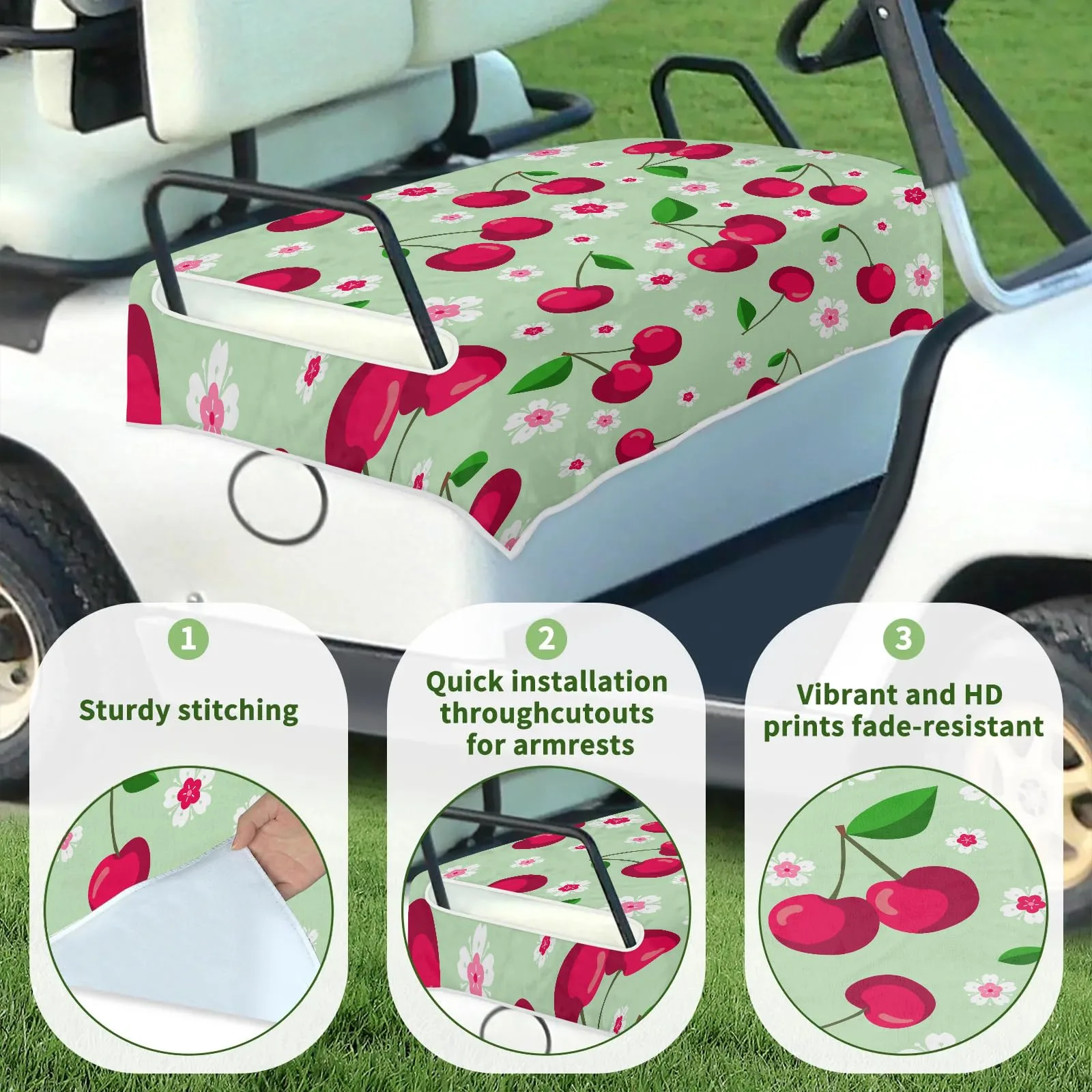 Tiveruda Golf Cart Seat Cover for Double Seats image 3
