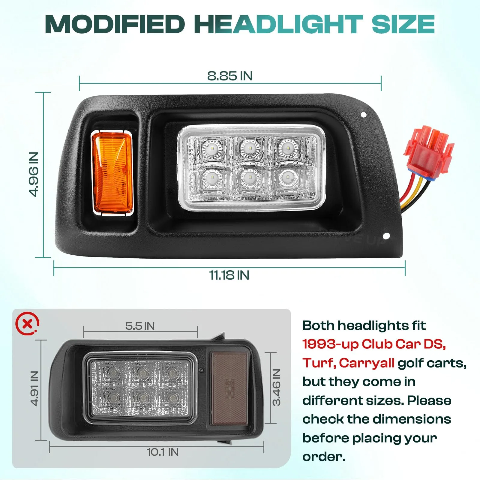 DRIVE UP LED Headlight Kit for Club Car DS 1993-Up image 4