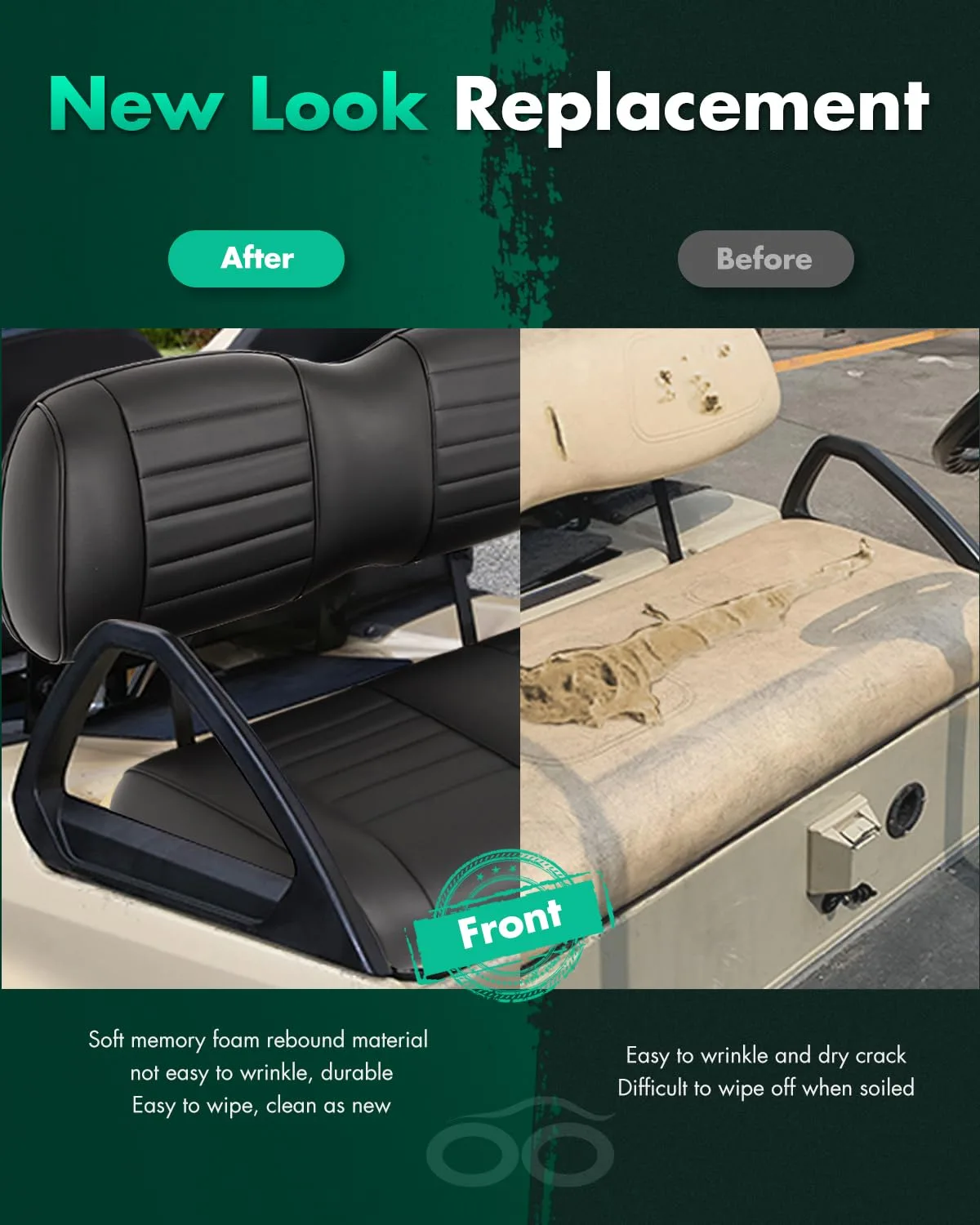 SCITOO Front Seat Cushion Kit for E-Z-GO TXT — 176692-5336-1035026753 image 4