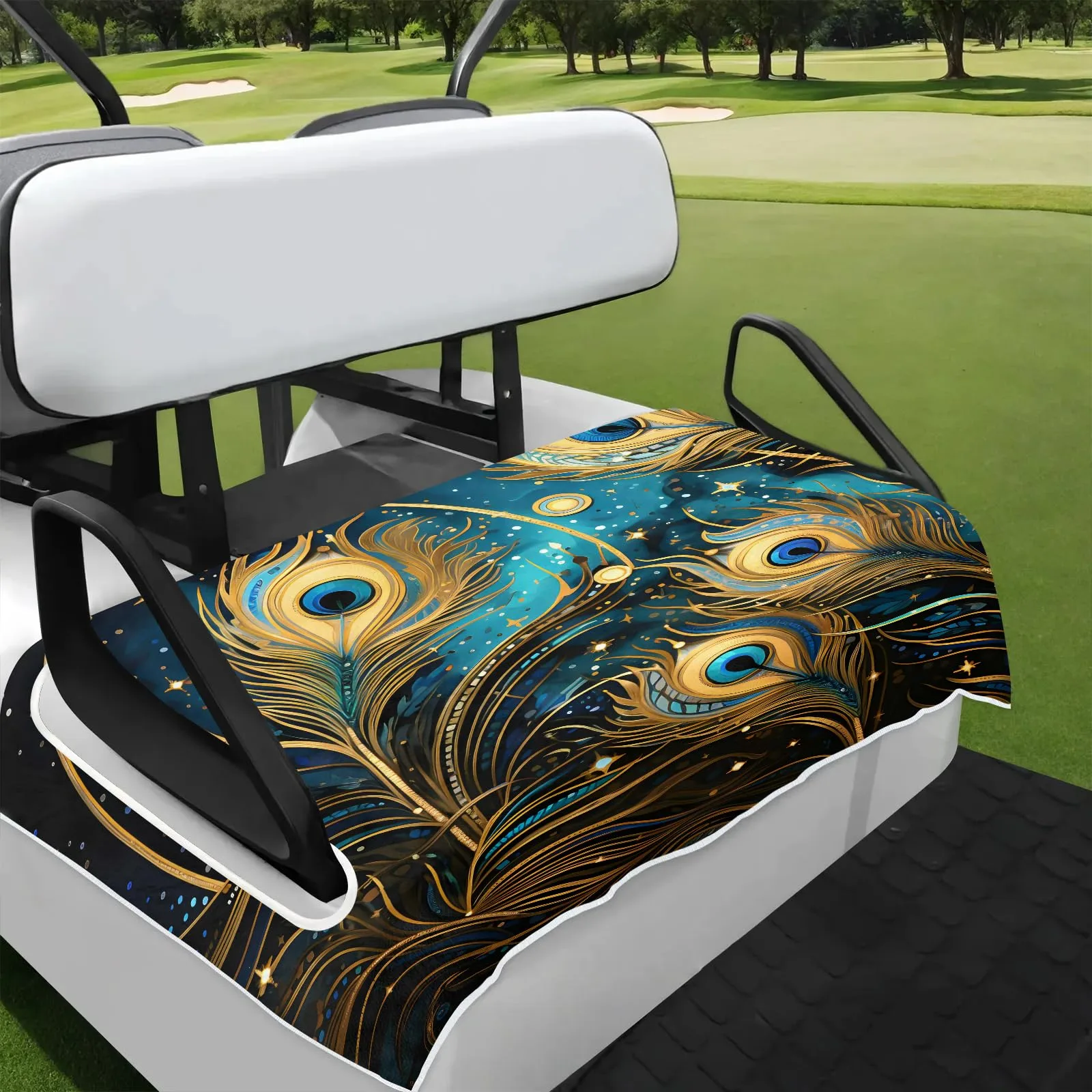 Tiveruda Feather Pattern Golf Cart Seat Cover, 51 x 31 in