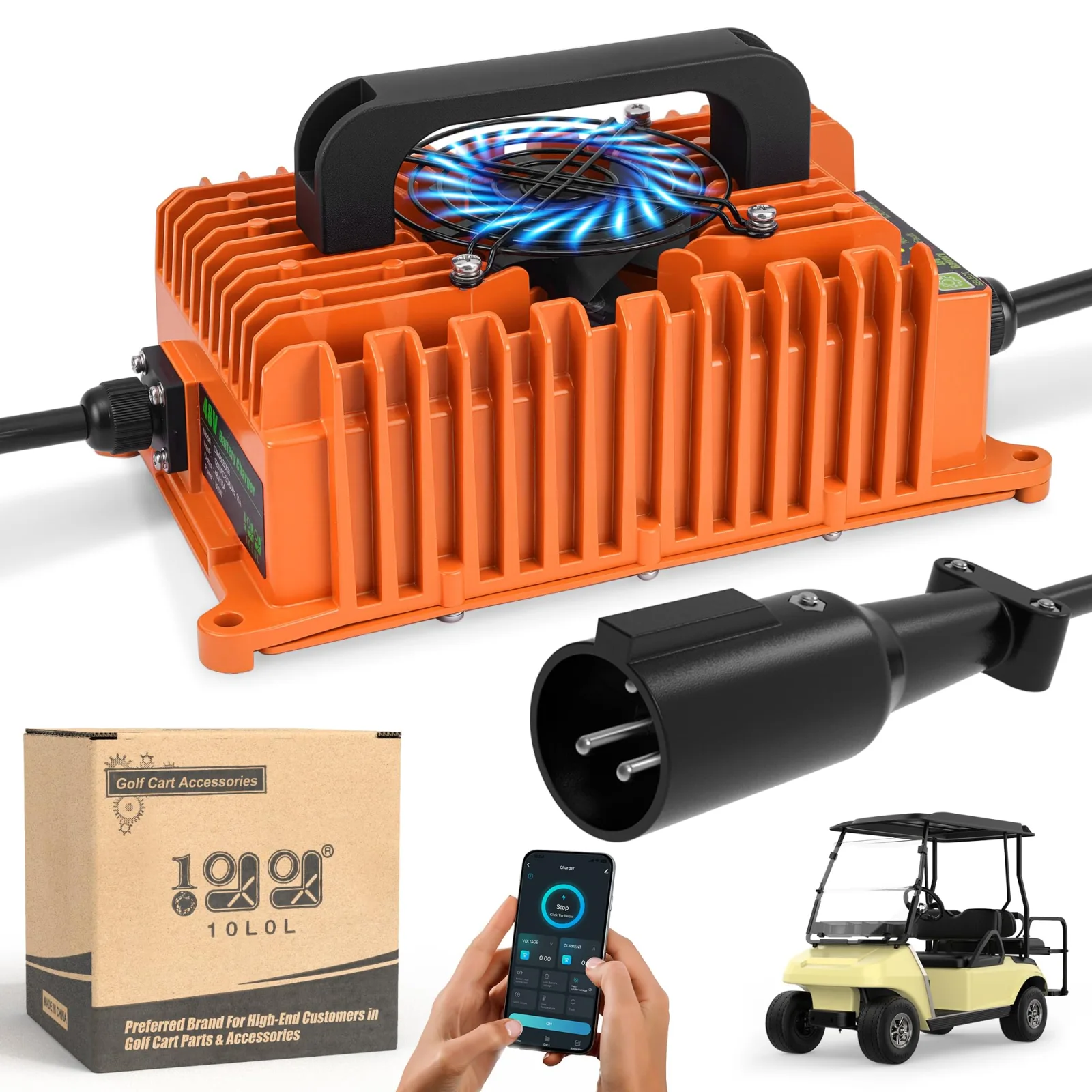 10L0L 15A 48V Charger for Club Car DS and Precedent
