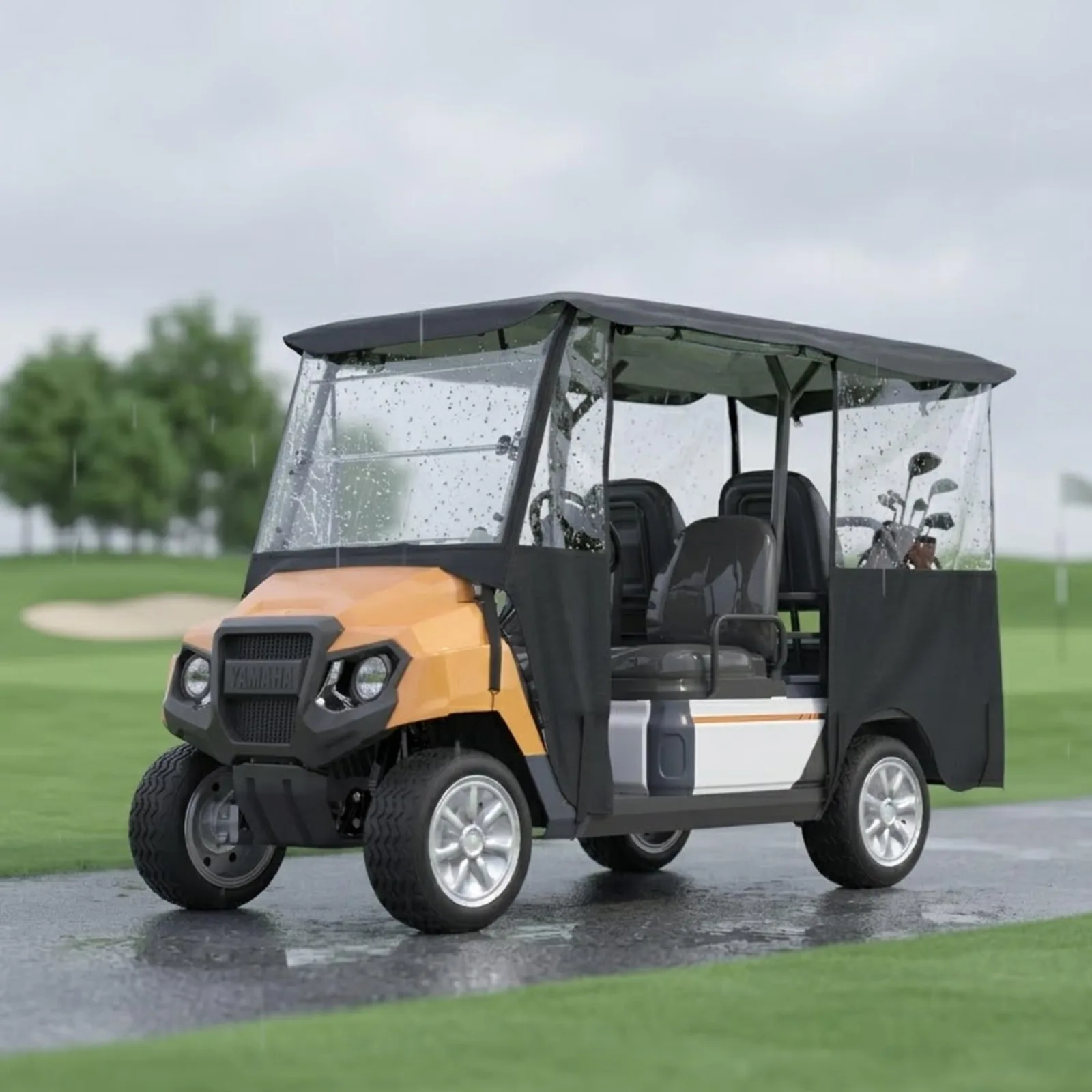 FOLU 4-Passenger Golf Cart Enclosure for 78-Inch Roofs