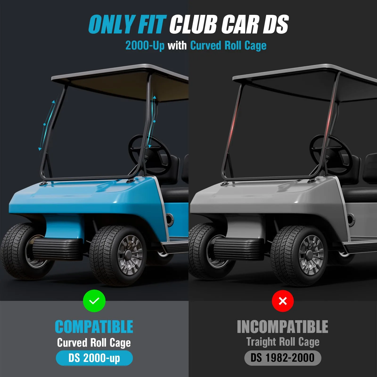 ENEKERP Club Car DS Windshield 2000-Up, Fold-Down image 2