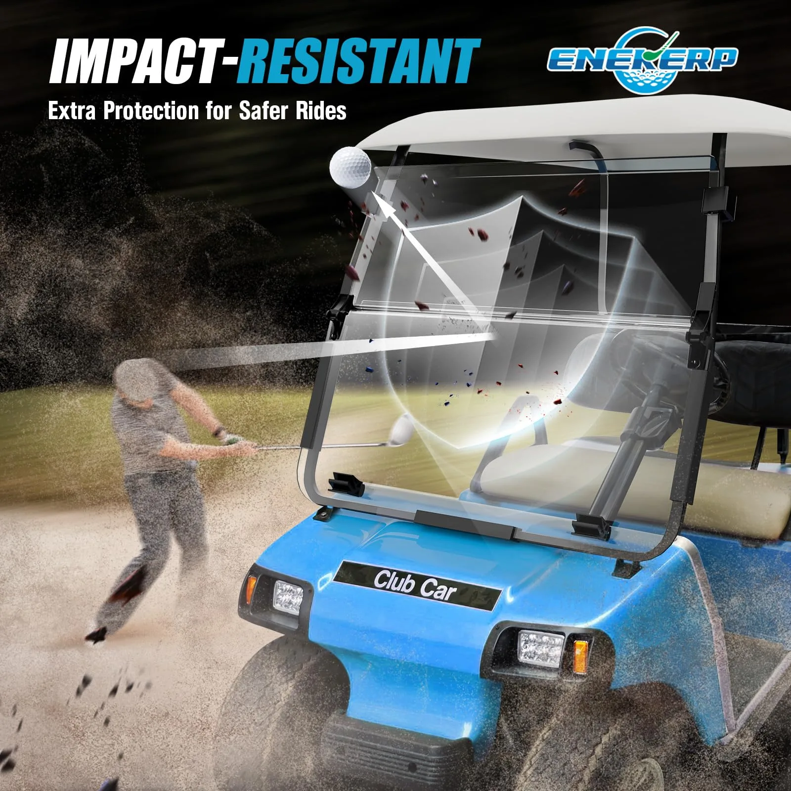 ENEKERP Club Car DS Windshield 2000-Up, Fold-Down image 4