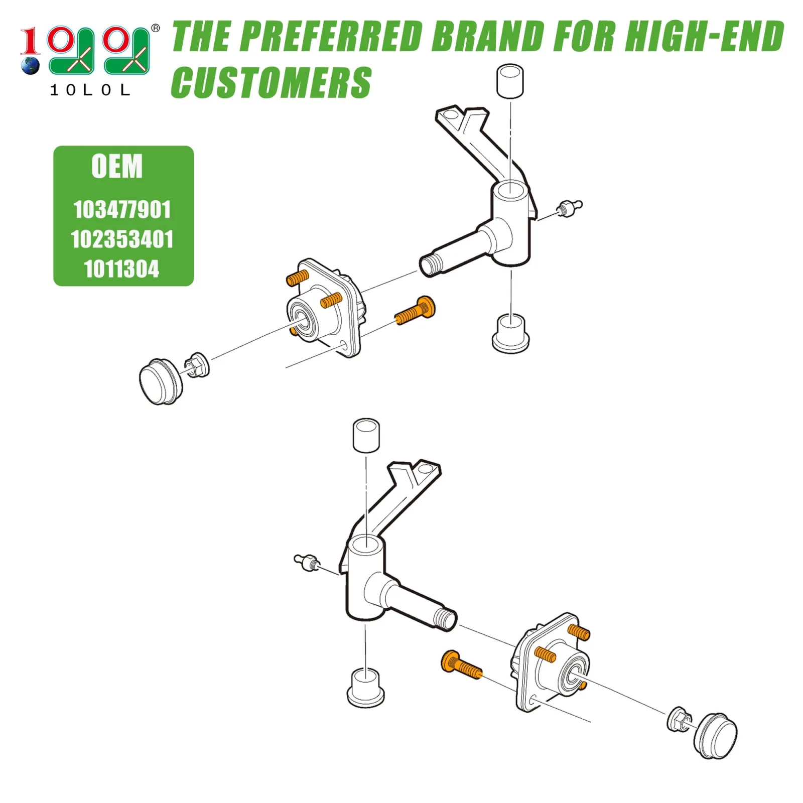 10L0L Lug Stud Bolts for Club Car DS, 103477901 image 2