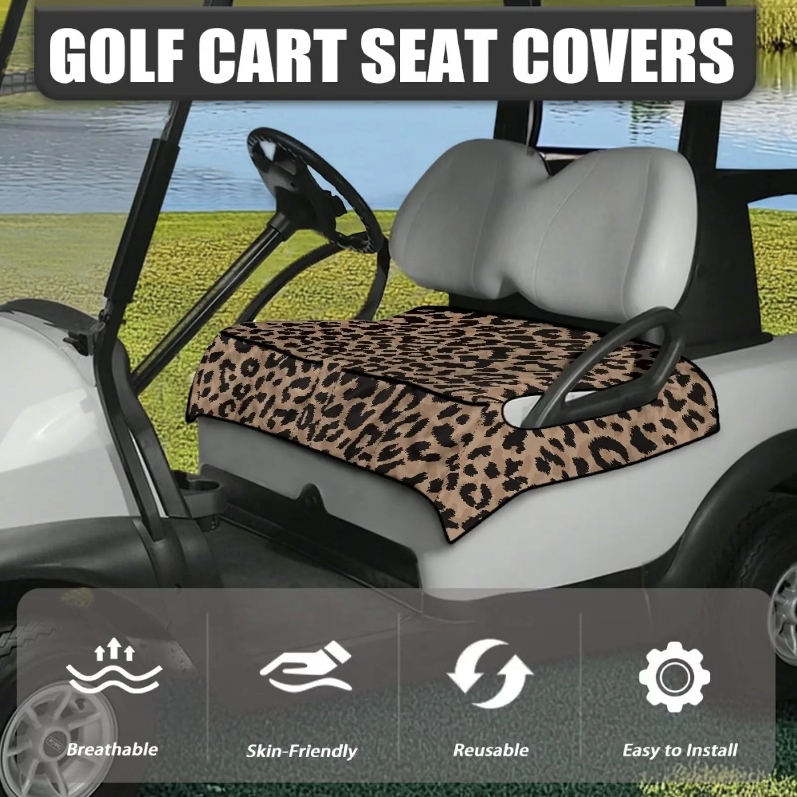 Knextrepoy Golf Cart Seat Cover with Pockets image 3