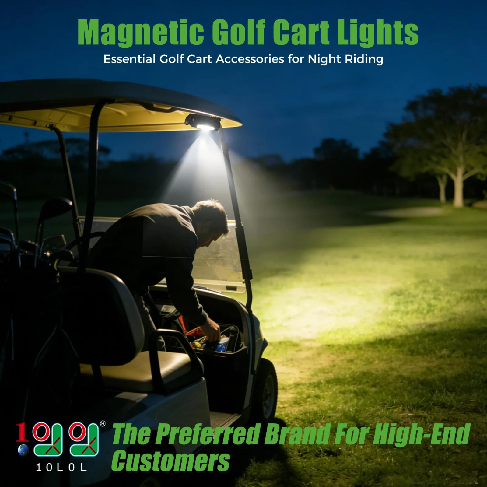 10L0L Magnetic Golf Cart LED Light with 360° Rotation image 2