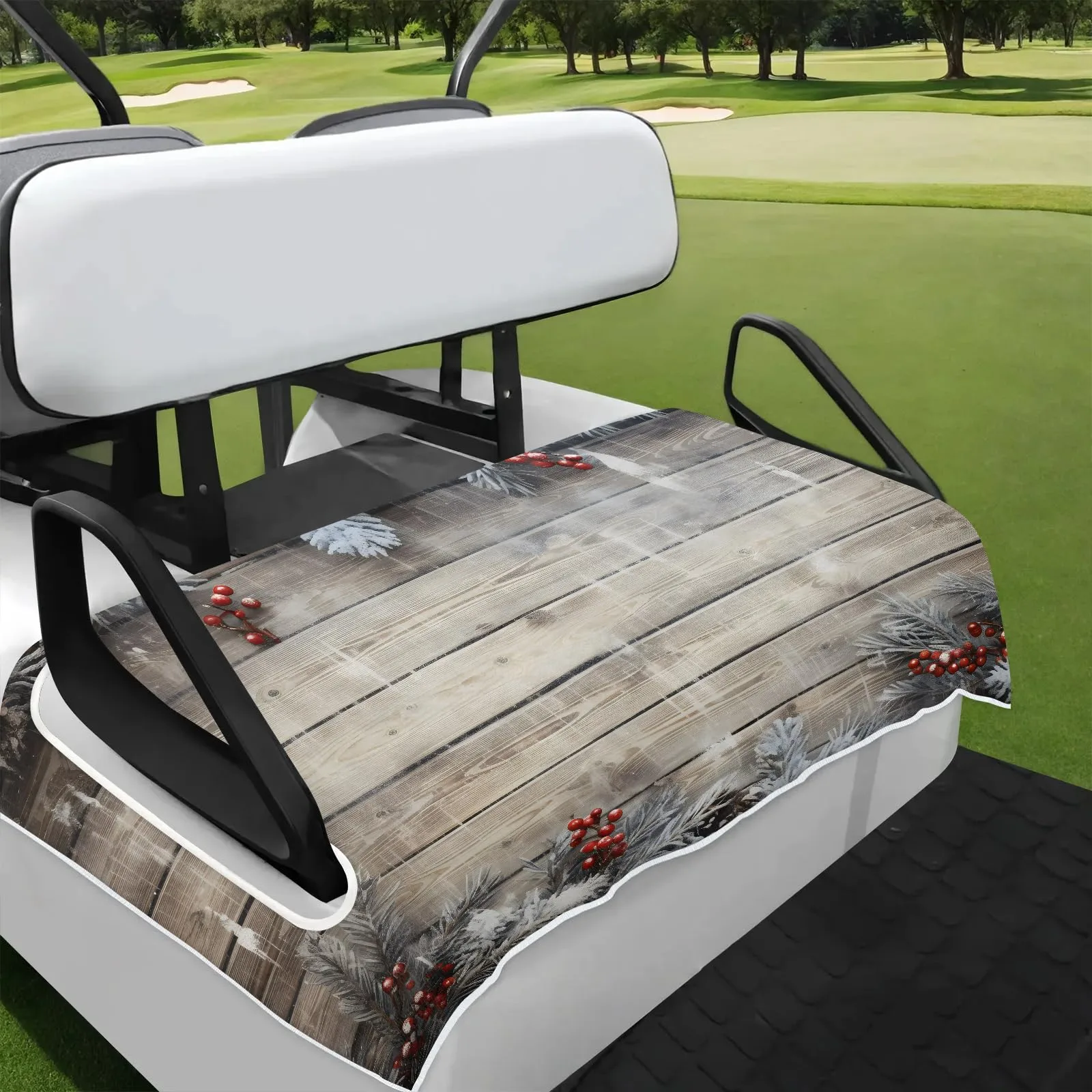Tiveruda Christmas Golf Cart Seat Cover, 51 x 31 in