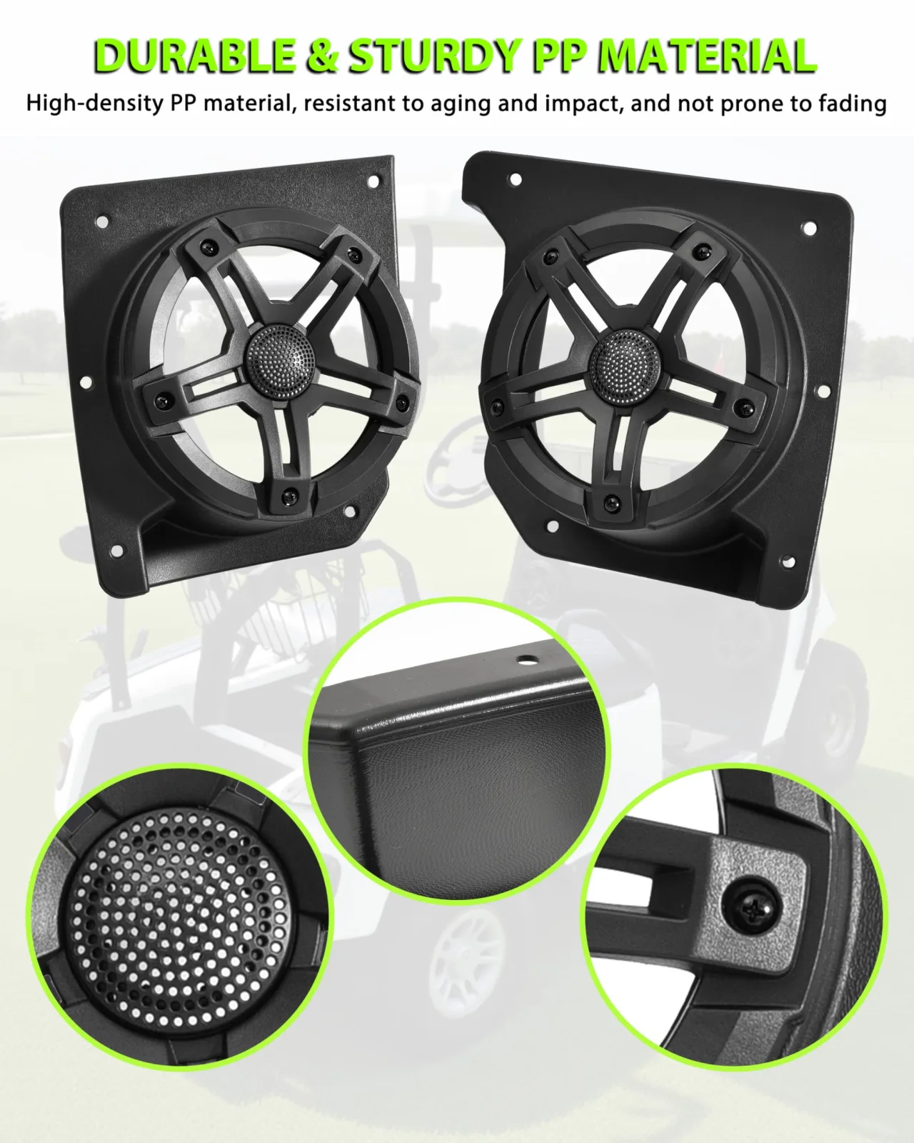 POKIAUTO 6.5" Under‑Dash Speaker Pods for E‑Z‑GO TXT (1994+) image 4