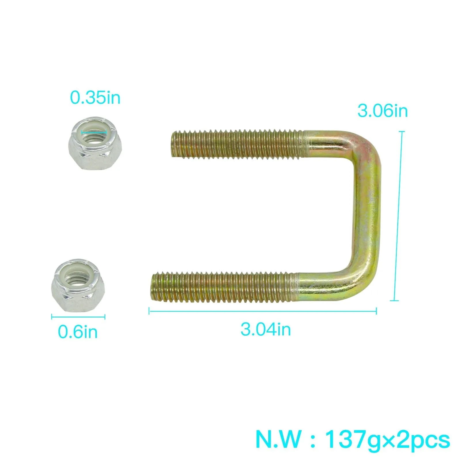 QIJUQKXI Golf Cart Steel Plate Screw U-Bolt image 4