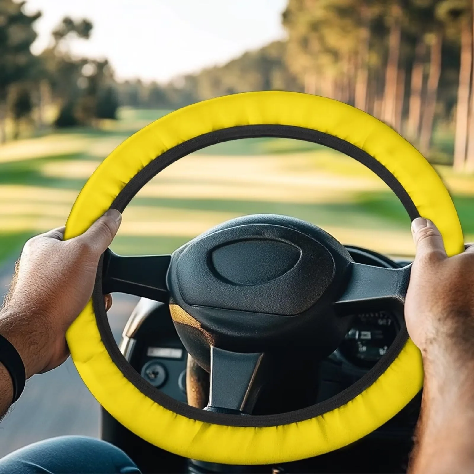 SUITOSELFY Yellow Golf Cart Steering Wheel Cover 13-14 in