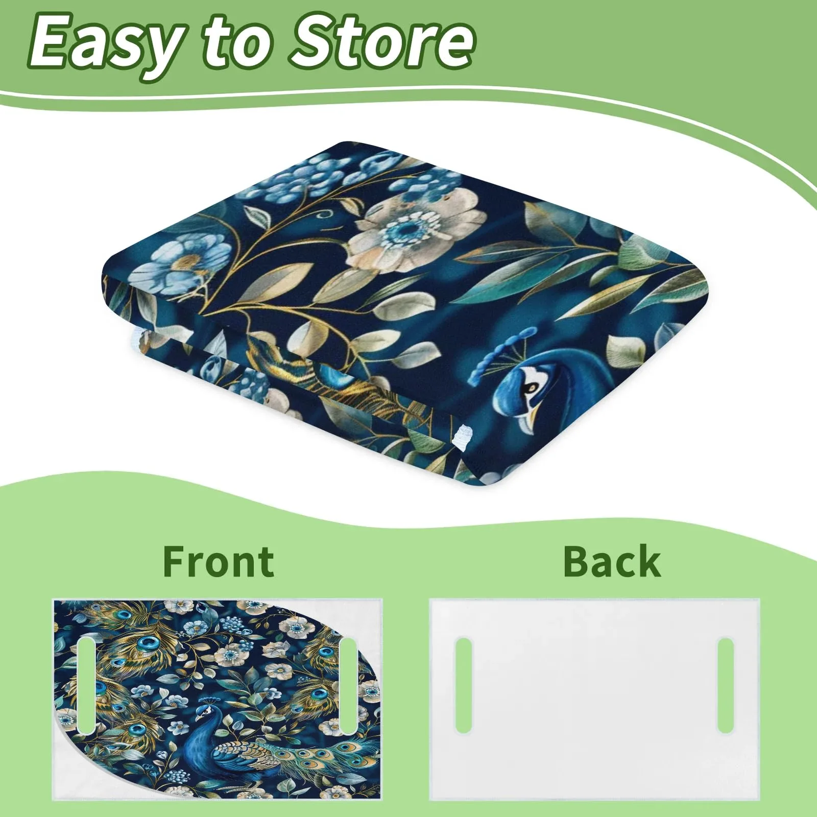 Tiveruda Peacock Feather 51" x 31" Double Golf Cart Seat Cover image 4