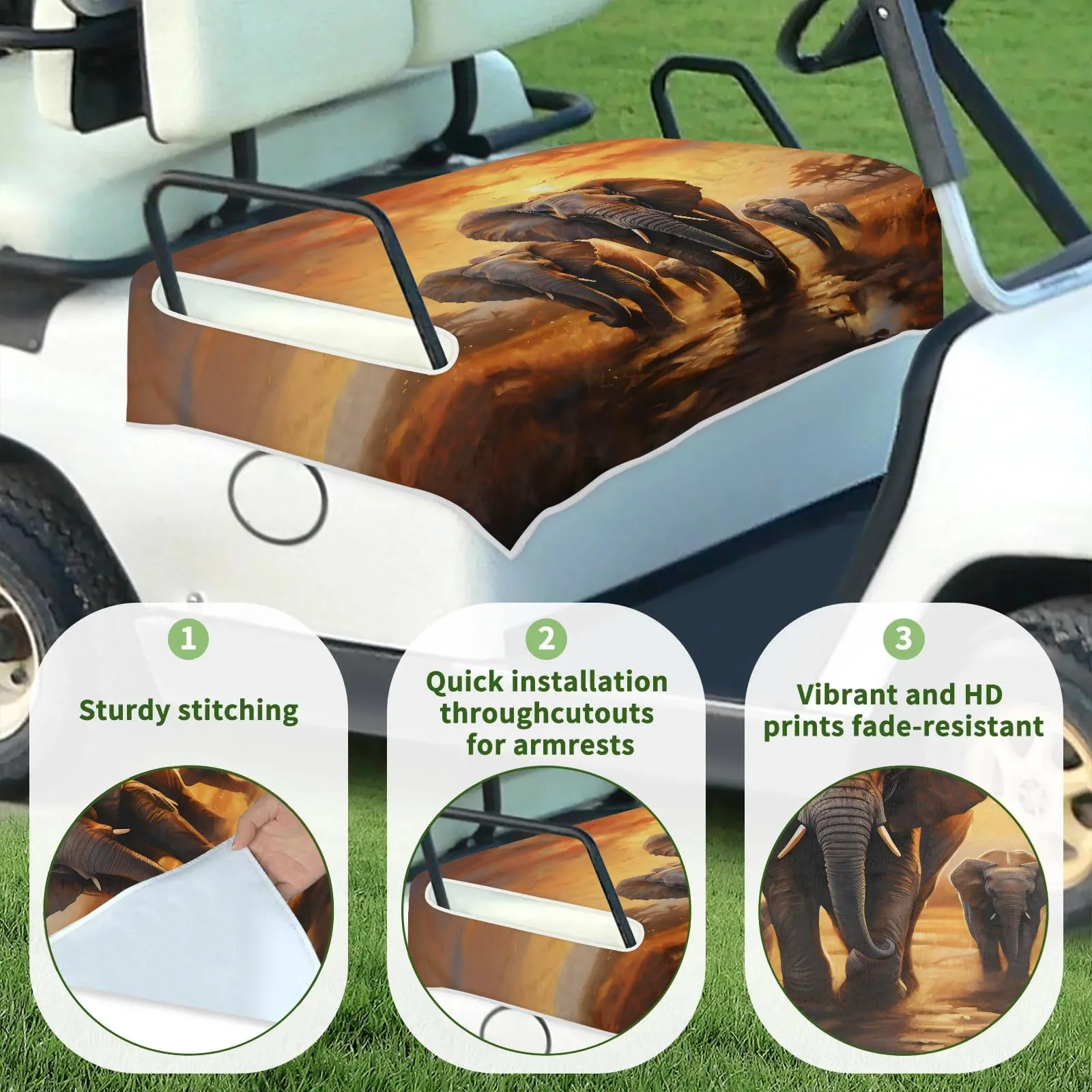 Tiveruda Golf Cart Seat Cover for Double Seats, 51 x 31 in image 3